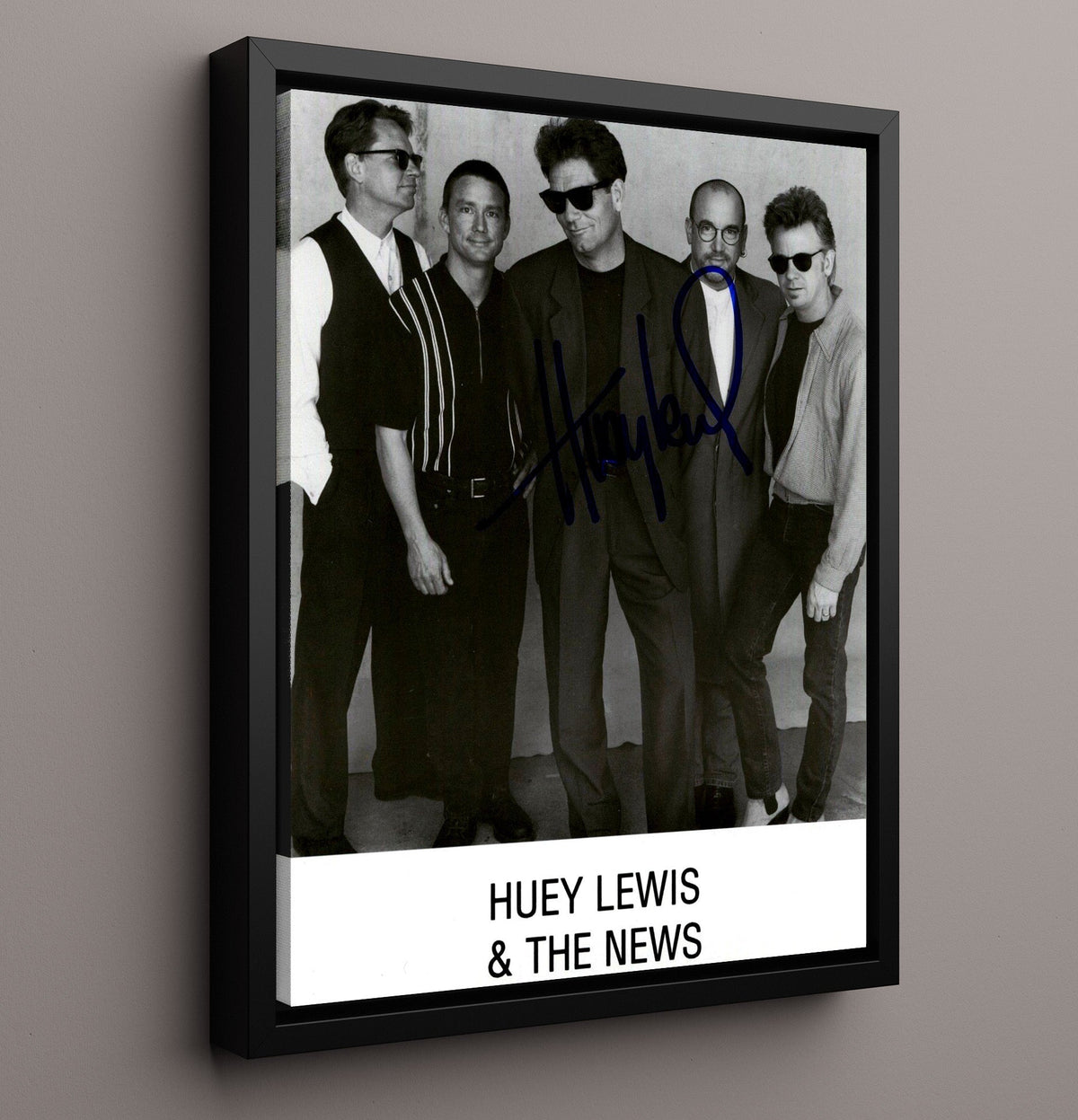 Huey Lewis and the News - Full Band Black-and-White Photo 8x10 Unframed Print vintage music wall art