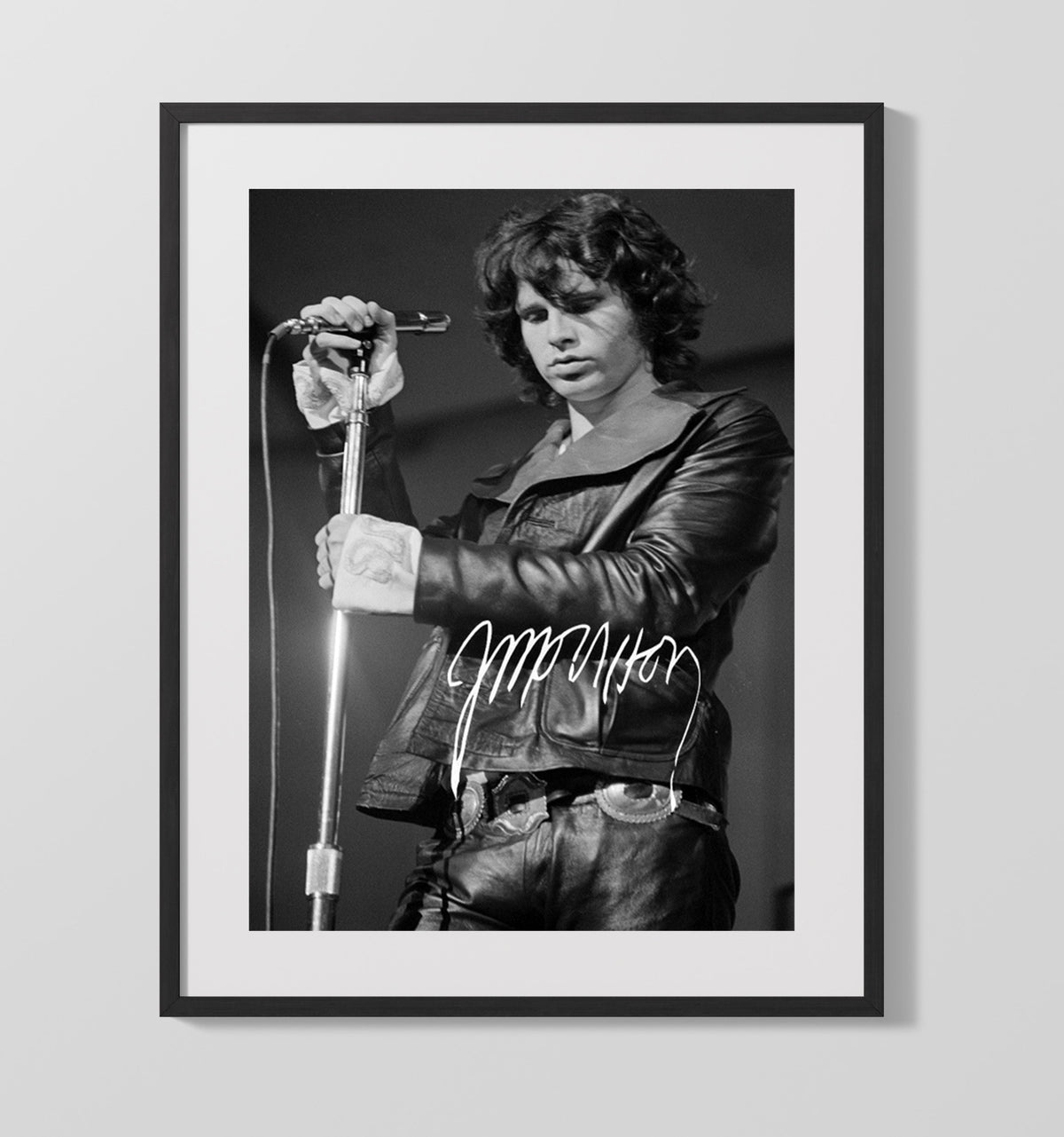Jim Morrison - Lizard King in Leather 8x10 Framed Canvas vintage music wall art