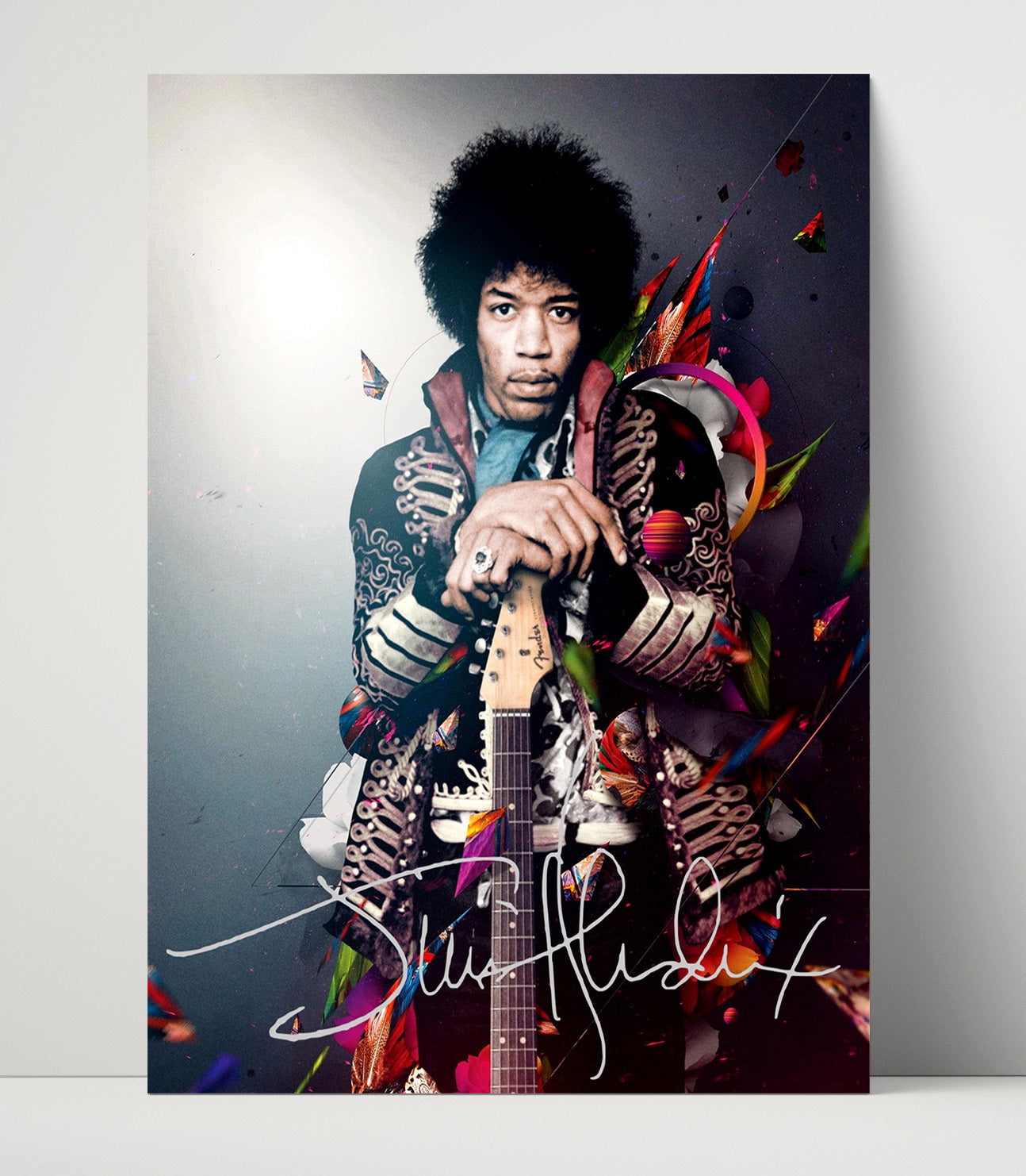 Jimi Hendrix - Colorful Cosmic Gaze Music Wall Art 16x20 Unframed Print wall art print – Music decor