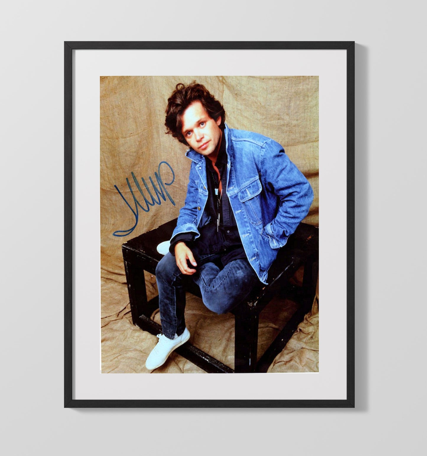 John Mellencamp - Denim Jacket Seated Photo 8x10 Framed Canvas vintage music wall art