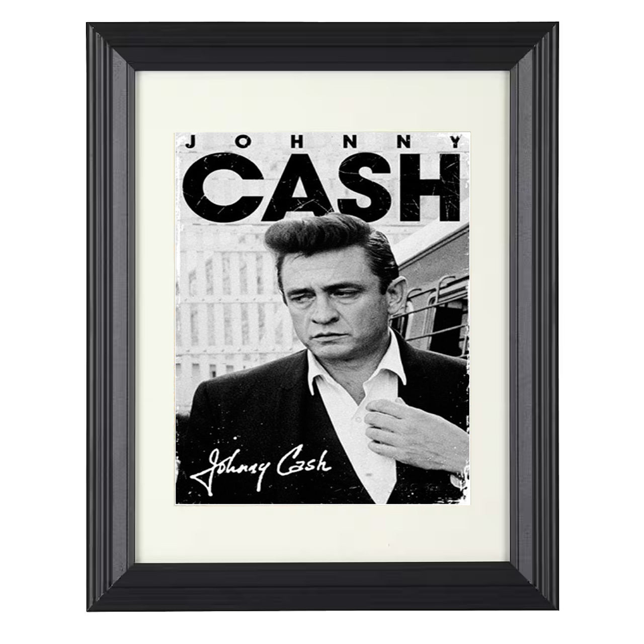 Johnny Cash – Cash Album Artwork Image – 8x10 black beveled framed music wall art