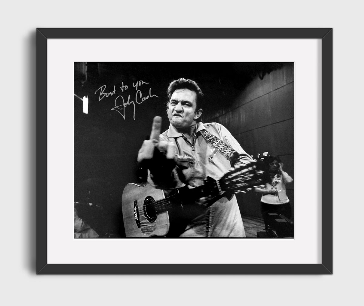 Johnny Cash - The Finger Heard Round the World 8x10 Framed Canvas vintage music wall art