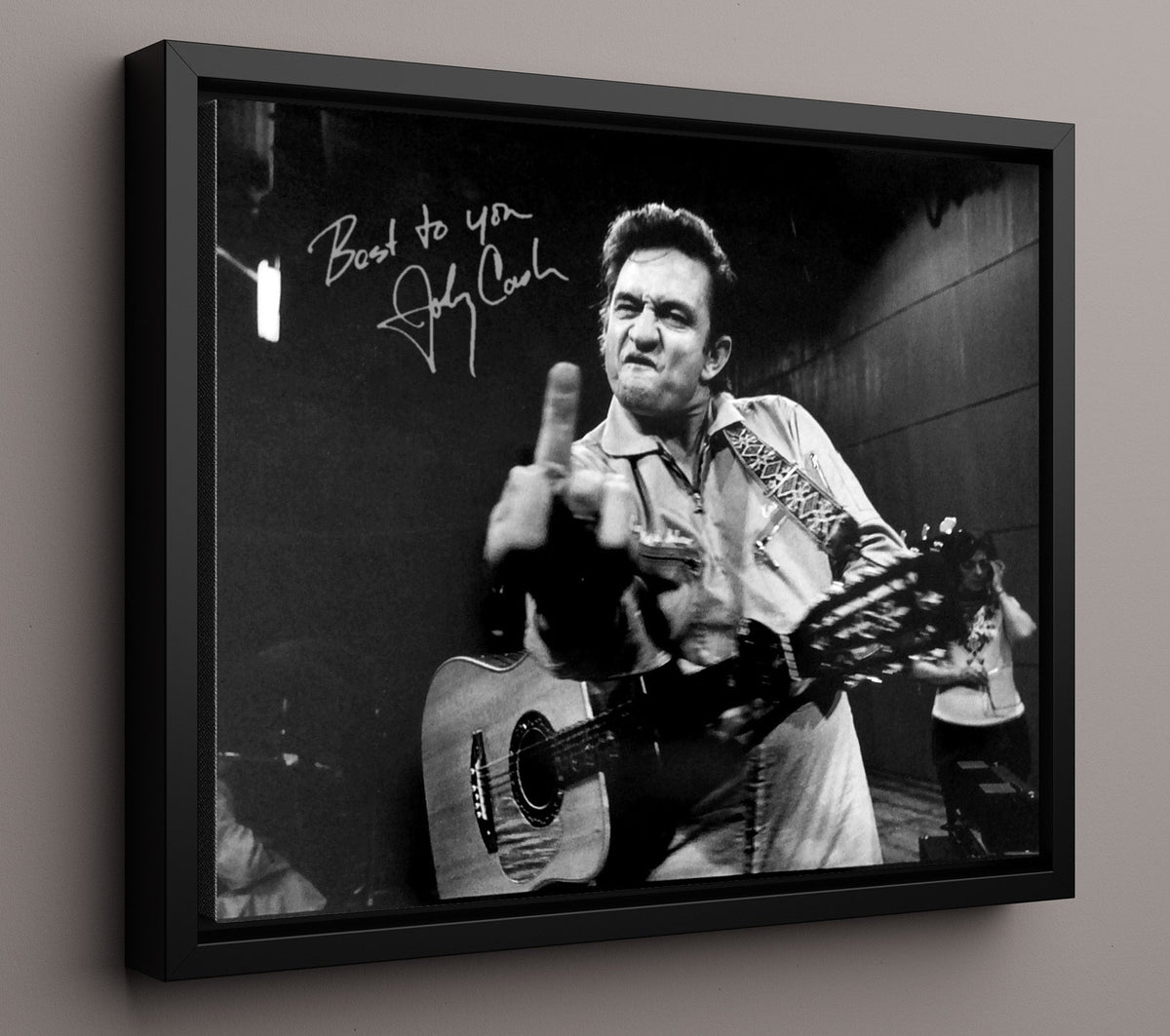 Johnny Cash - The Finger Heard Round the World 8x10 Unframed Print vintage music wall art