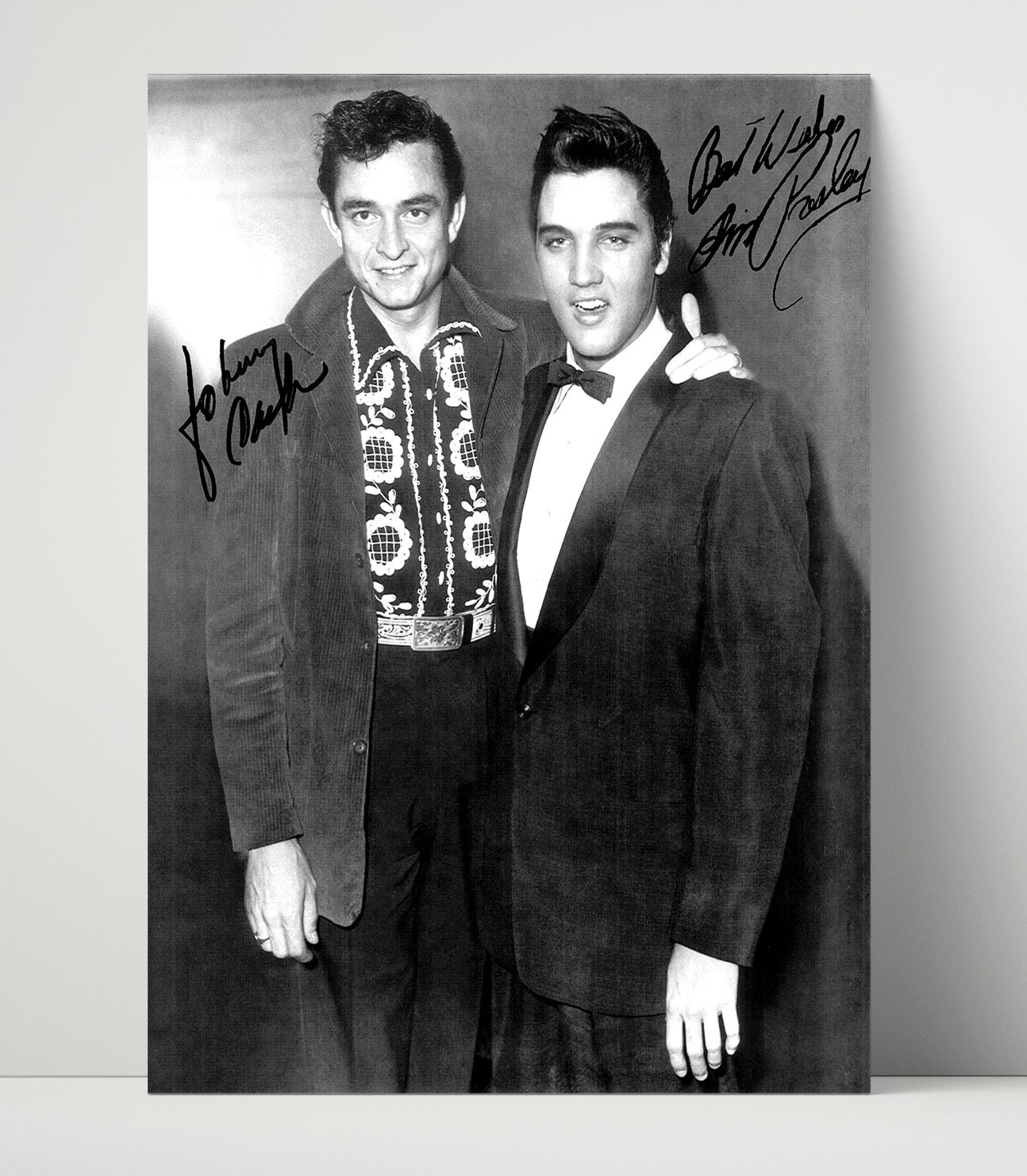 Johnny Cash and Elvis Presley - Legends United - Vintage Music Wall Art - 16x20 Unframed Print music decor
