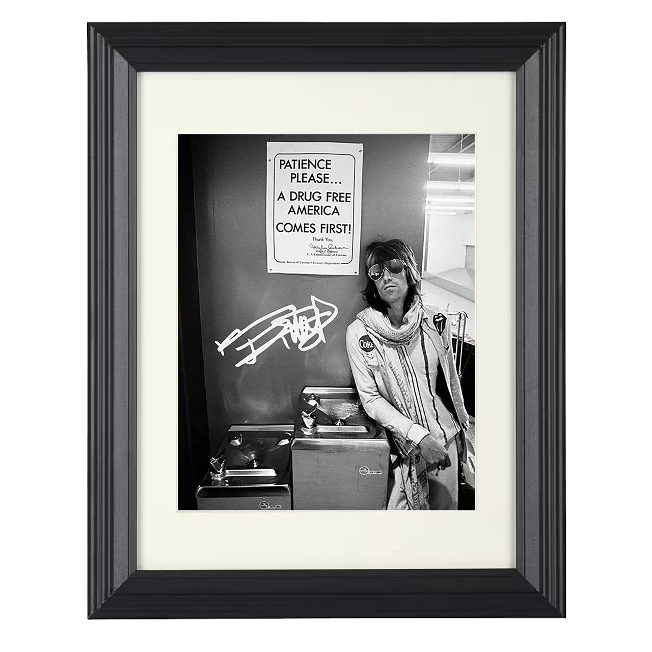 Keith Richards – Anti-Drug Rebel Stance Image – 8x10 black beveled framed music wall art