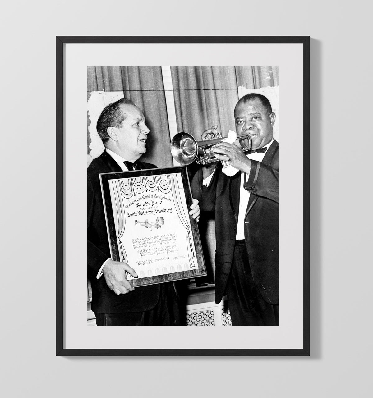 Louis Armstrong - Honored with a Blast 8x10 Framed Canvas vintage music wall art
