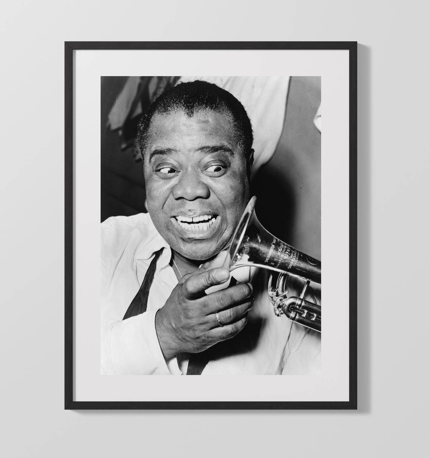Louis Armstrong - Trumpet Joy 8x10 Framed Canvas vintage music wall art