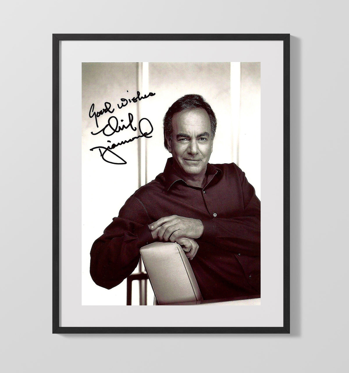 Neil Diamond - Seated Chair Studio Image 8x10 Framed Canvas vintage music wall art