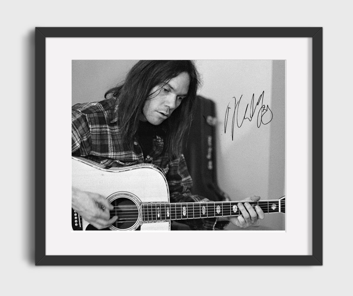 Neil Young - Heart of Gold Strings 8x10 Framed Canvas vintage music wall art