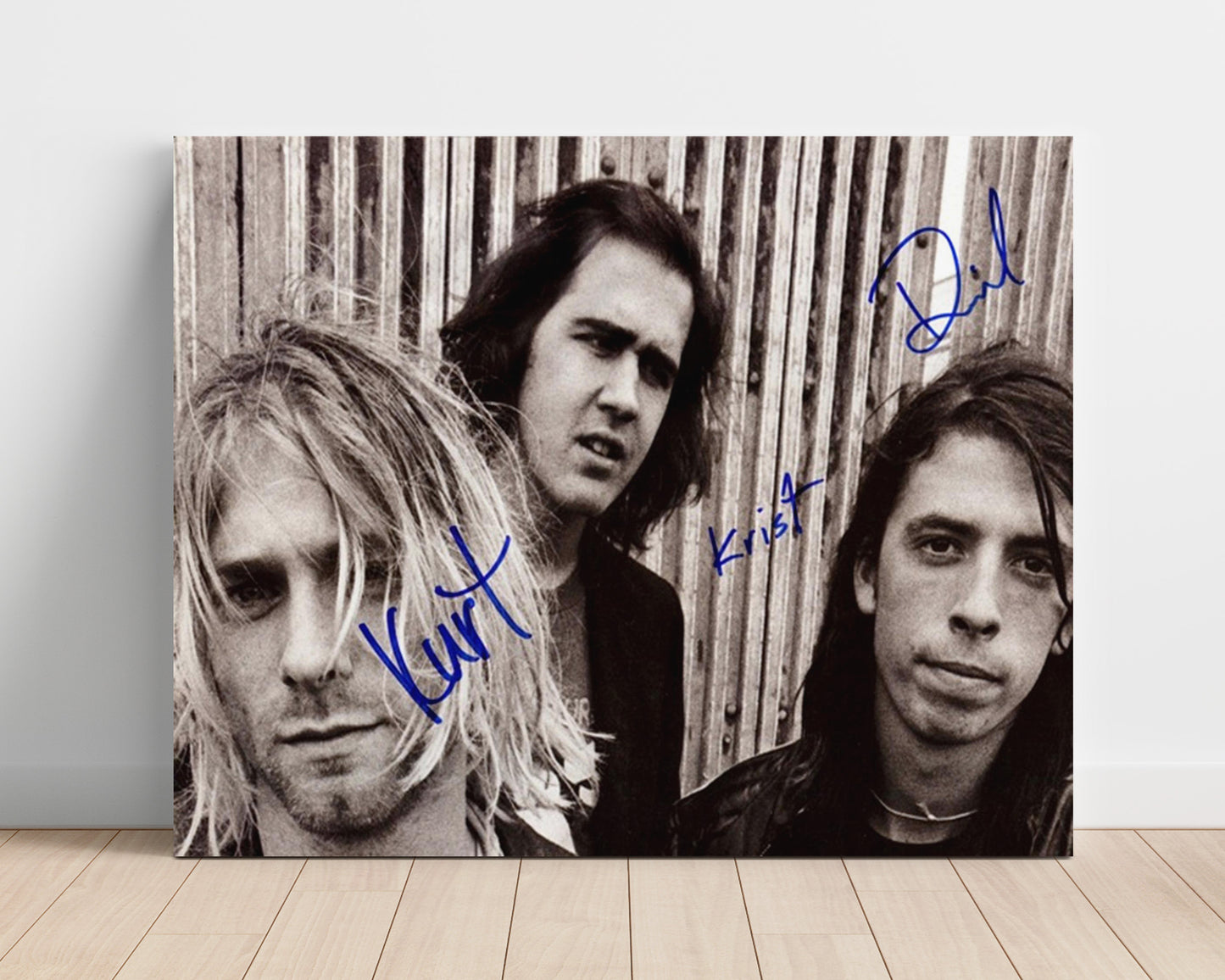 Nirvana - Kurt Cobain and Krist Novoselic and Dave Grohl Grunge Portrait - Vintage Music Wall Art - 16x20 Unframed Print music decor