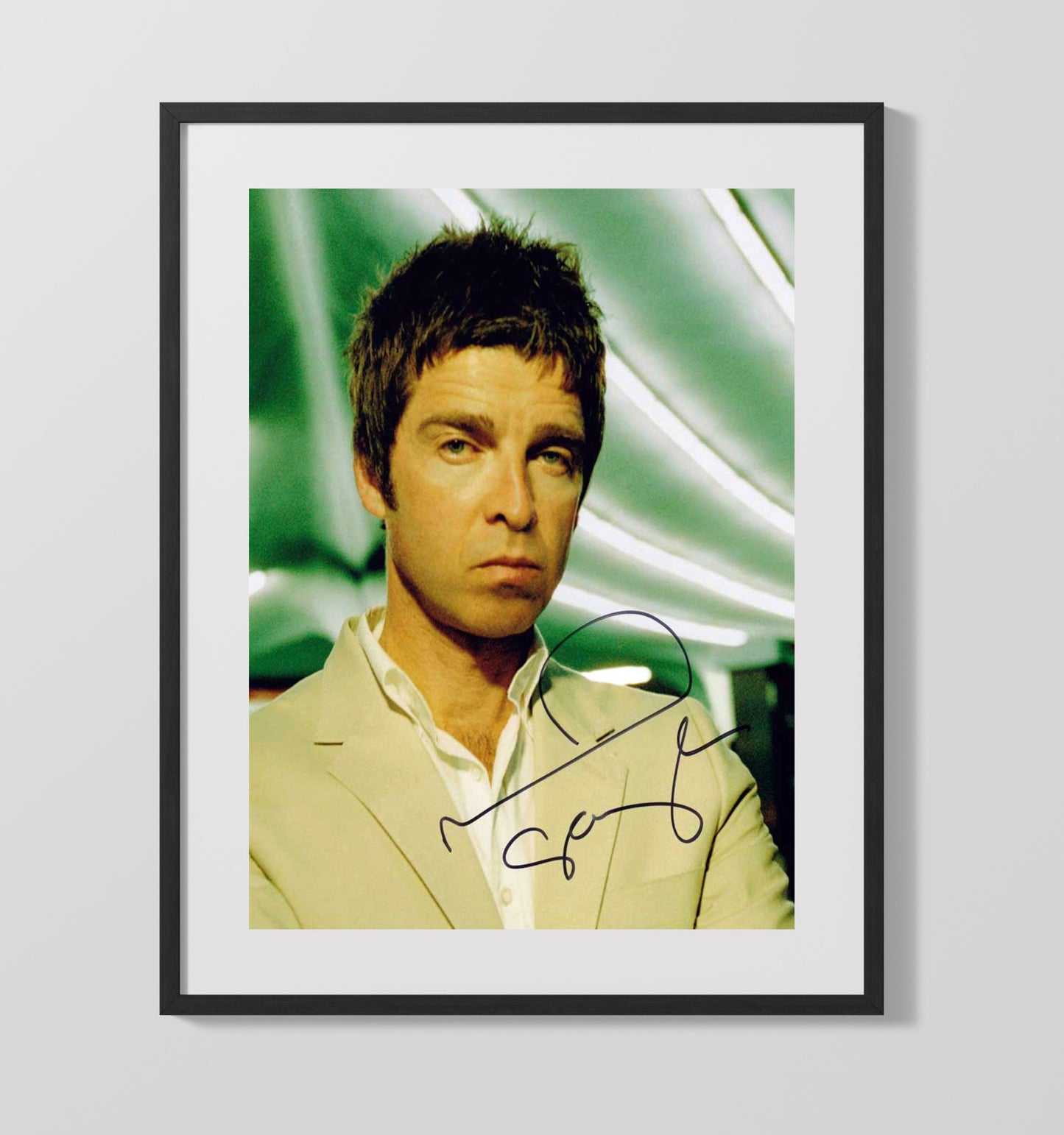Oasis - Noel Gallagher Green-Lit Studio Image 8x10 Framed Canvas vintage music wall art