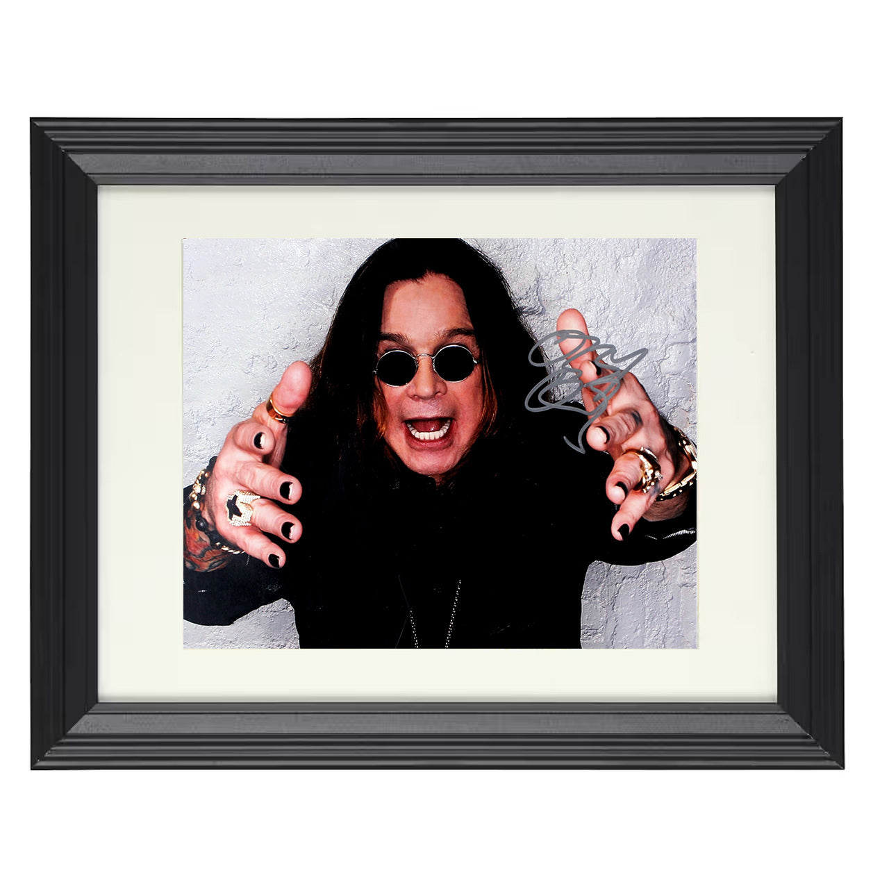 Ozzy Osbourne – Prince of Darkness Grin – 8x10 black beveled framed music wall art