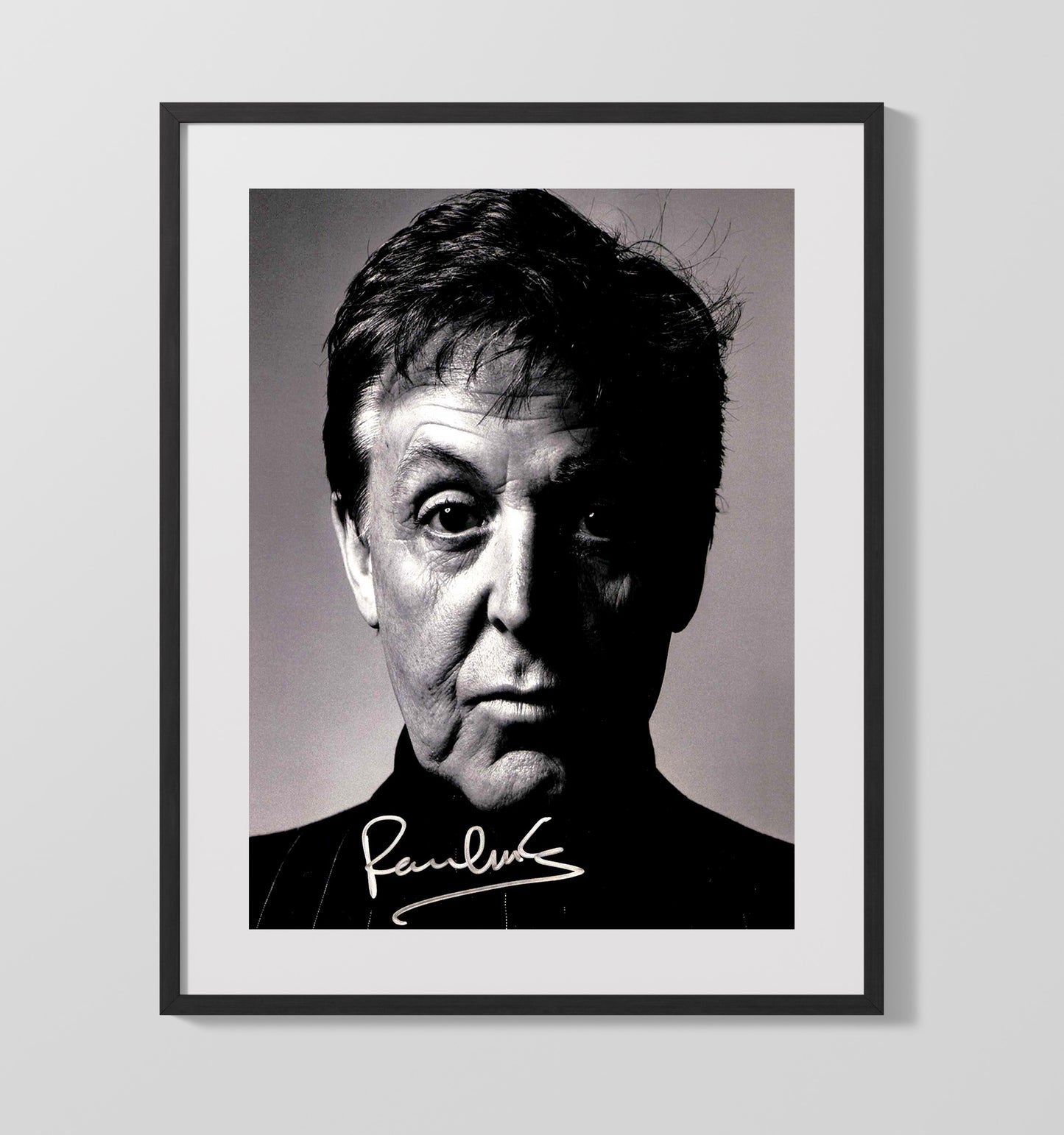 Paul McCartney - Dramatic Black-and-White Studio Photo 8x10 Framed Canvas vintage music wall art