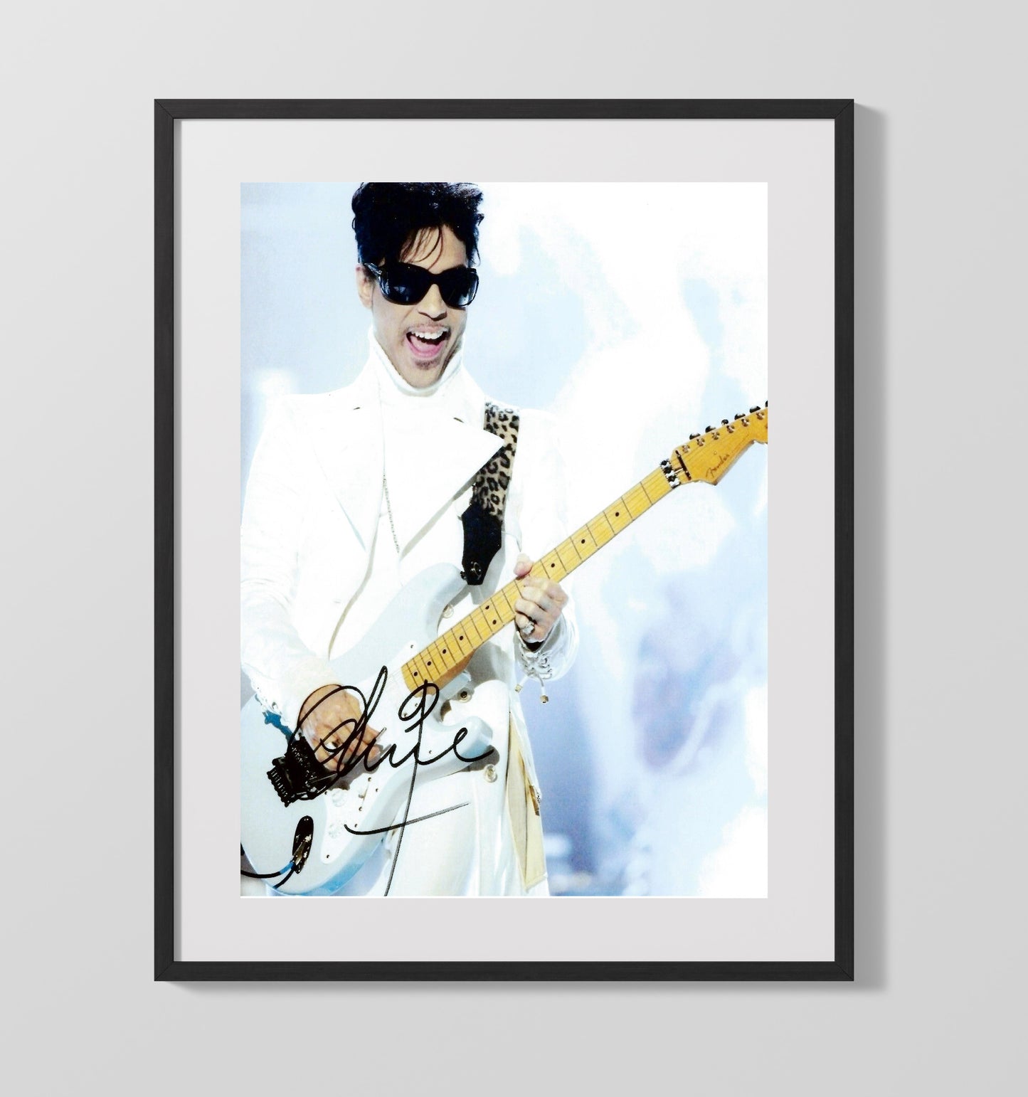 Prince - White Suit Guitar Performance 8x10 Framed Canvas vintage music wall art