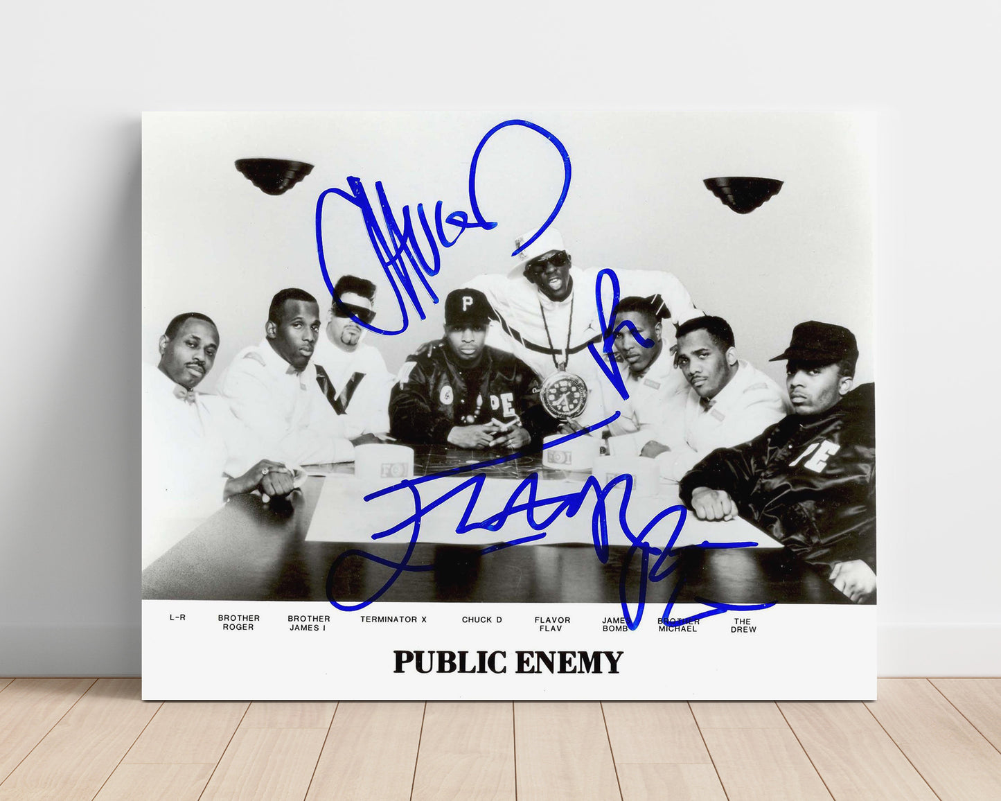 Public Enemy - Hip Hop Group Table Portrait - Vintage Music Wall Art - 16x20 Unframed Print music decor