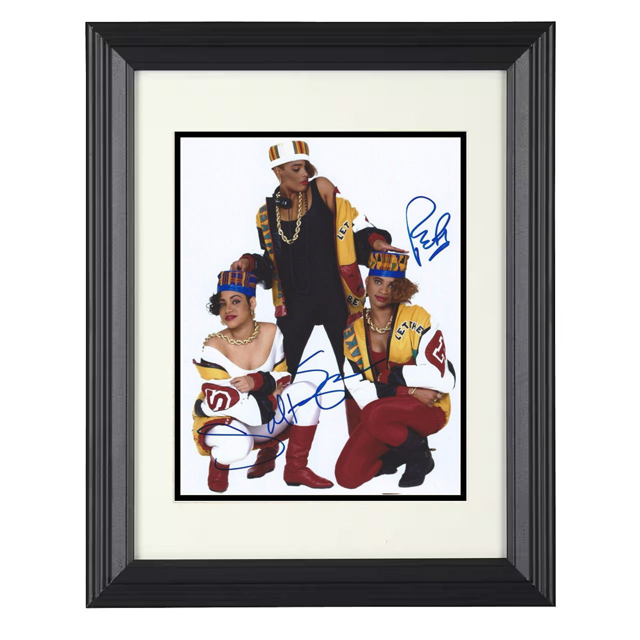 Salt-N-Pepa – Hip Hop Trio Colorful Promo Image – 8x10 black beveled framed music wall art