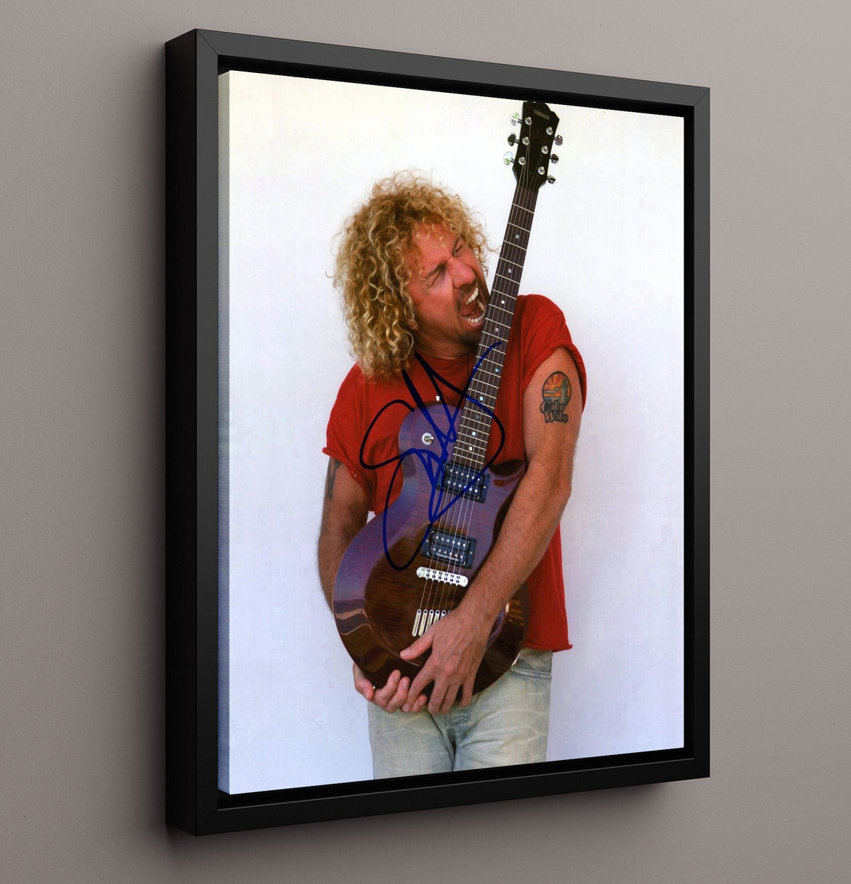 Sammy Hagar - Guitar Bite Performance Pose 8x10 Unframed Print vintage music wall art