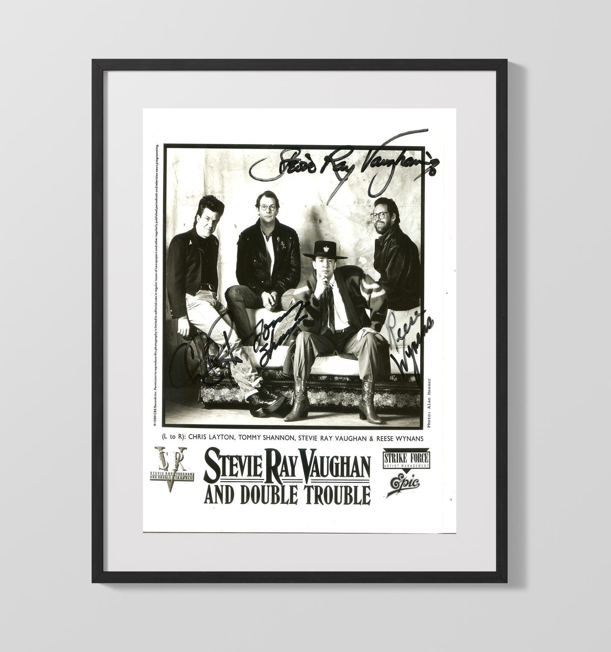 Stevie Ray Vaughan and Double Trouble - Texas Blues 8x10 Framed Canvas vintage music wall art