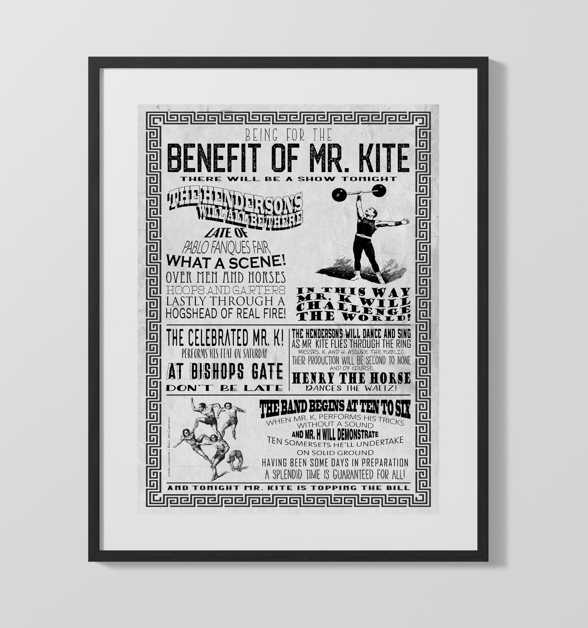 The Beatles - Being for the Benefit of Mr Kite 8x10 Framed Canvas vintage music wall art