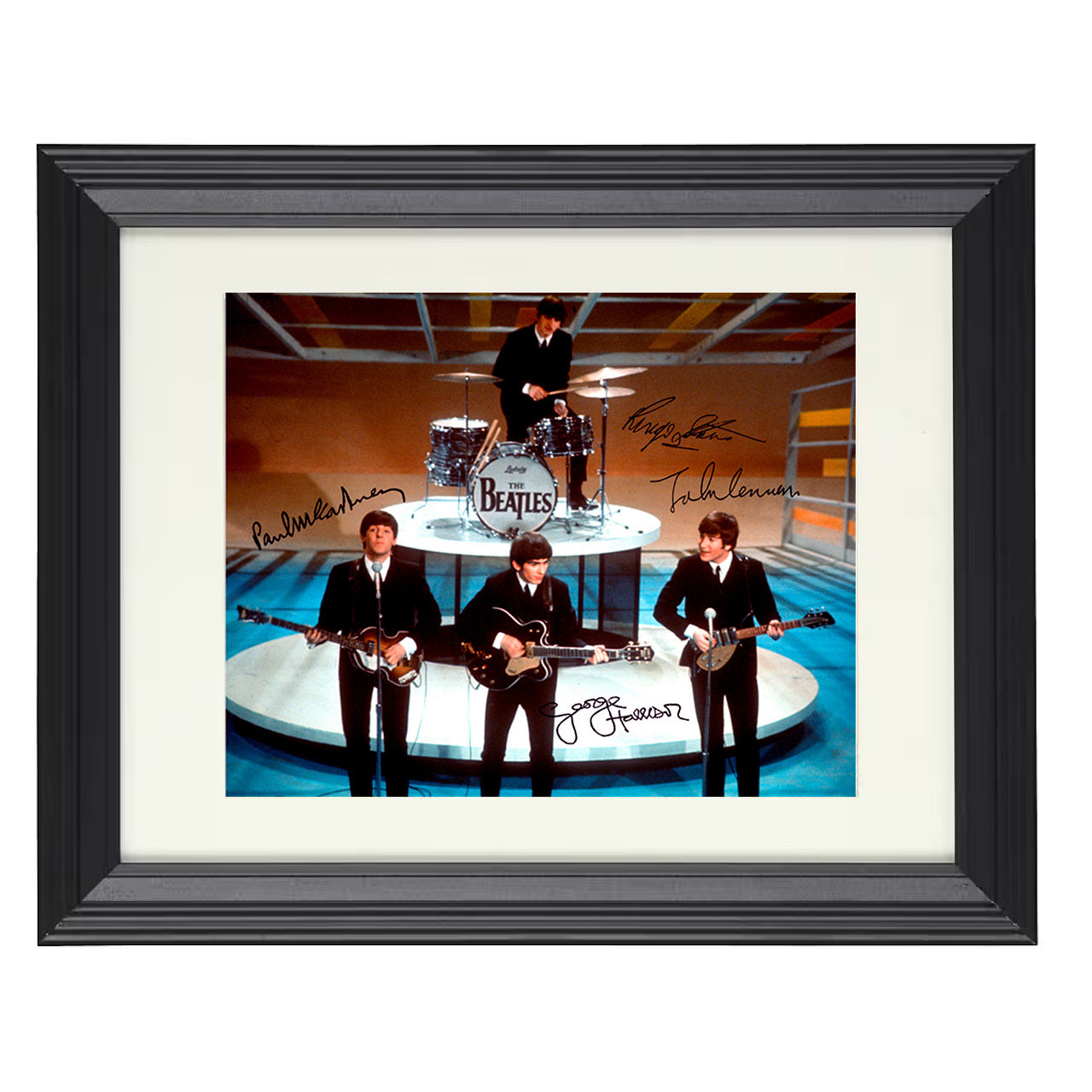 The Beatles – Ed Sullivan Set – 8x10 black beveled framed music wall art