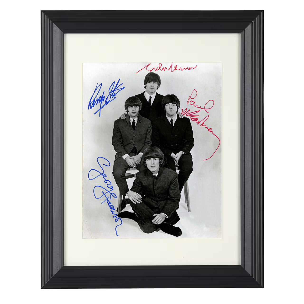 The Beatles – Fab Four s Image – 8x10 black beveled framed music wall art