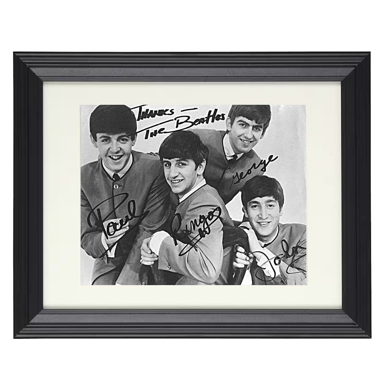 The Beatles – Fab Four – 8x10 black beveled framed music wall art