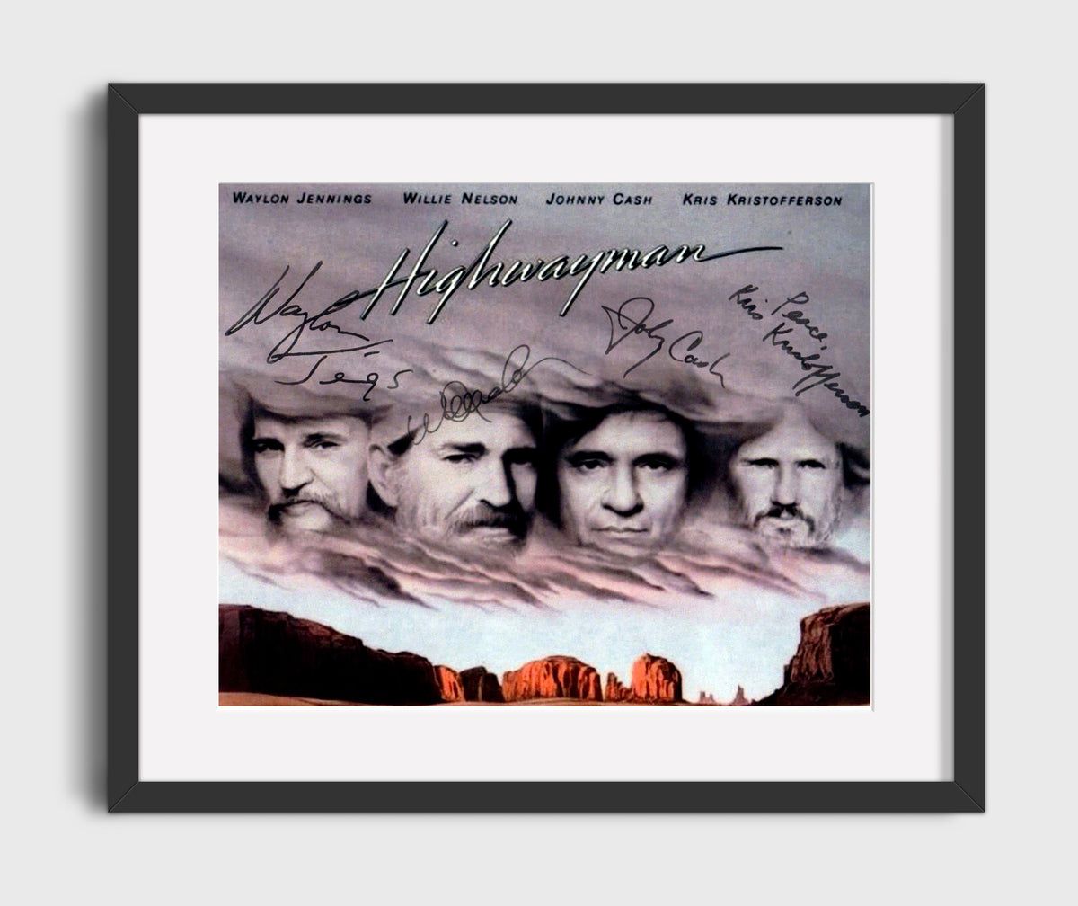 The Highwaymen - Legends Riding the Clouds 8x10 Framed Canvas vintage music wall art