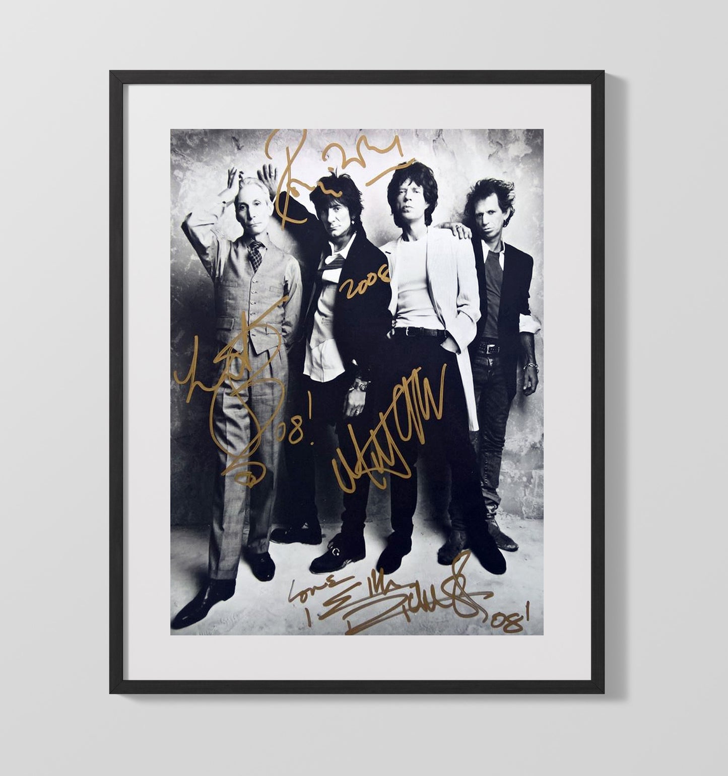 The Rolling Stones - Classic Band Lineup Studio Image 8x10 Framed Canvas vintage music wall art