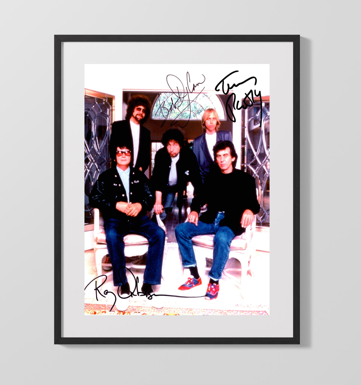 Traveling Wilburys - Supergroup Studio Lineup 8x10 Framed Canvas vintage music wall art