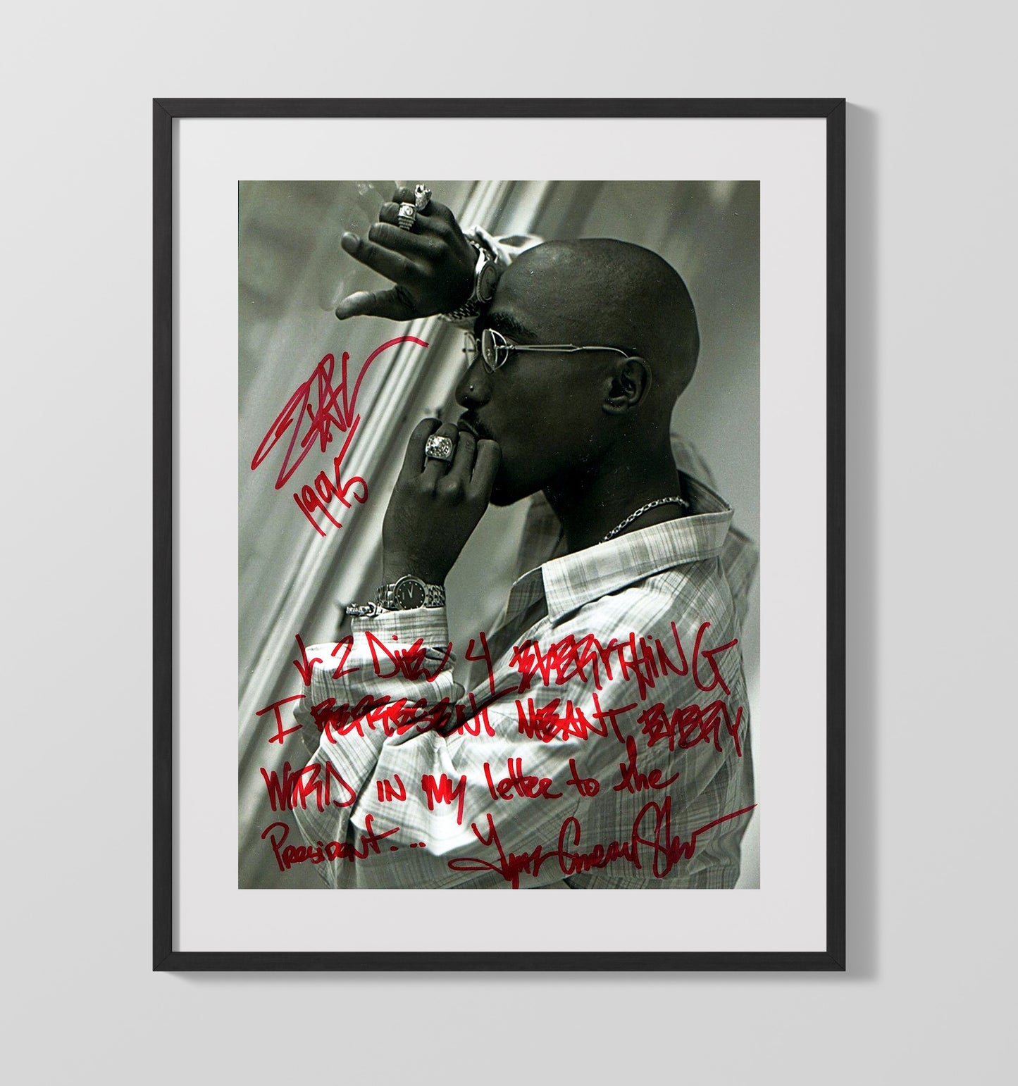 Tupac Shakur - Bandana Studio Studio Photo 8x10 Framed Canvas vintage music wall art