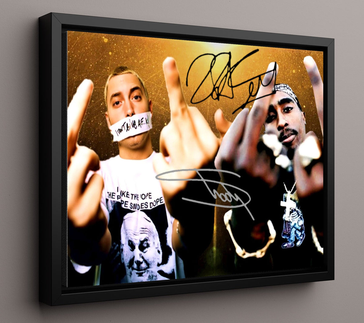 Tupac and Eminem - West Coast Meets Detroit 8x10 Unframed Print vintage music wall art