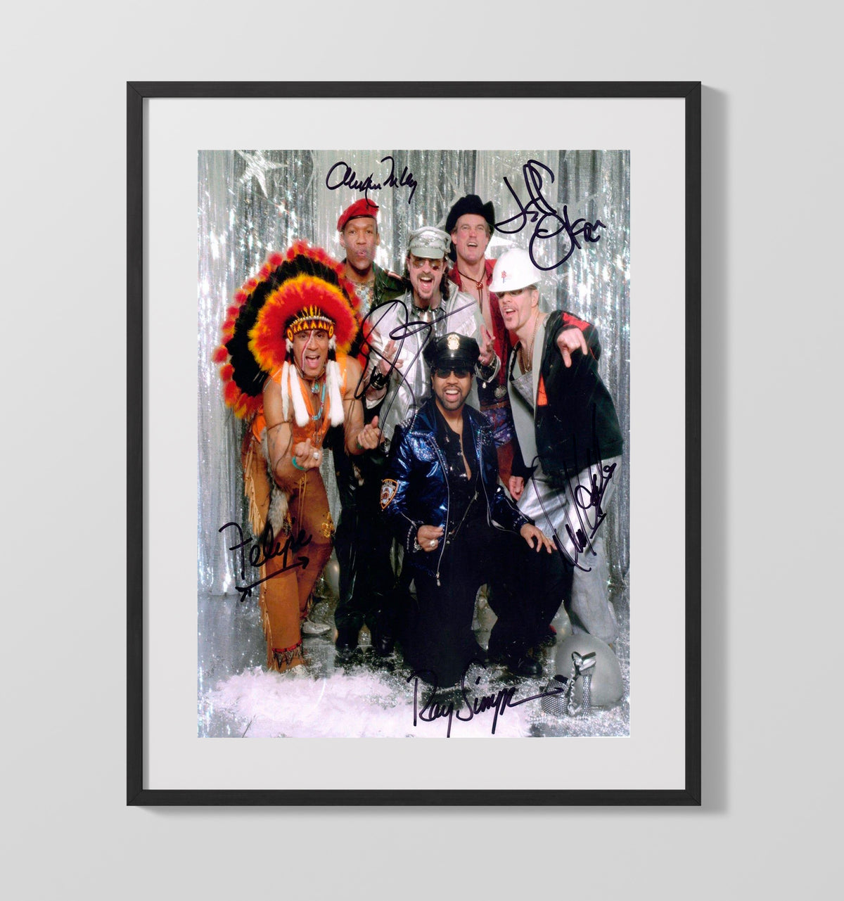 Village People - Costume Disco Group Photo 8x10 Framed Canvas vintage music wall art