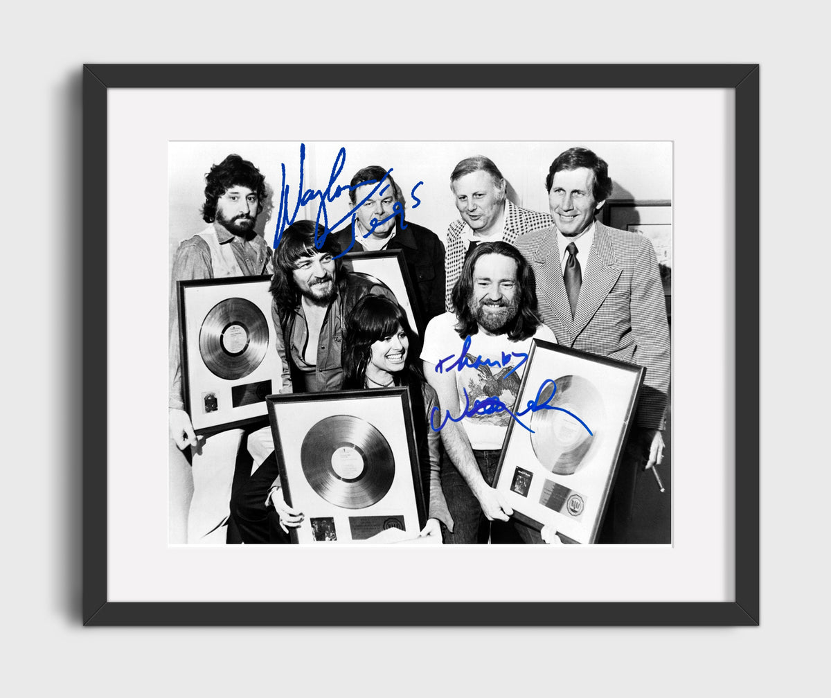 Waylon Jennings and Willie Nelson - Outlaw Brothers 8x10 Framed Canvas vintage music wall art