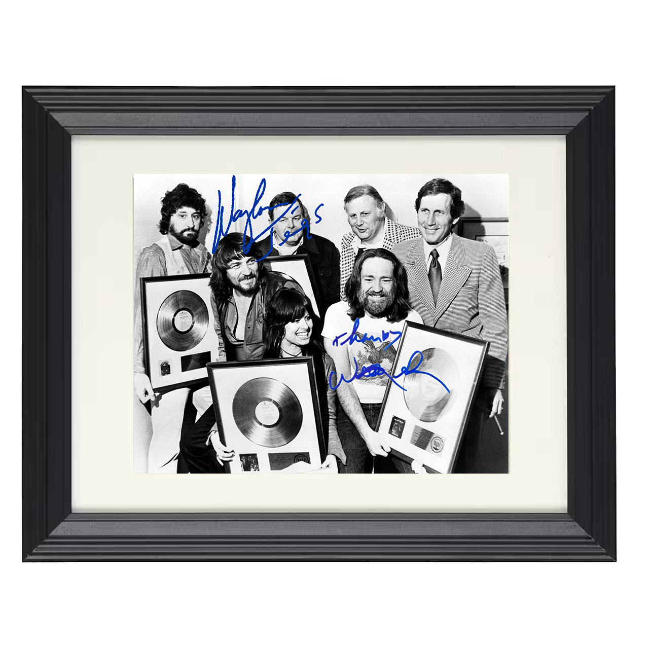 Waylon Jennings and Willie Nelson – Outlaw Brothers – 8x10 black beveled framed music wall art