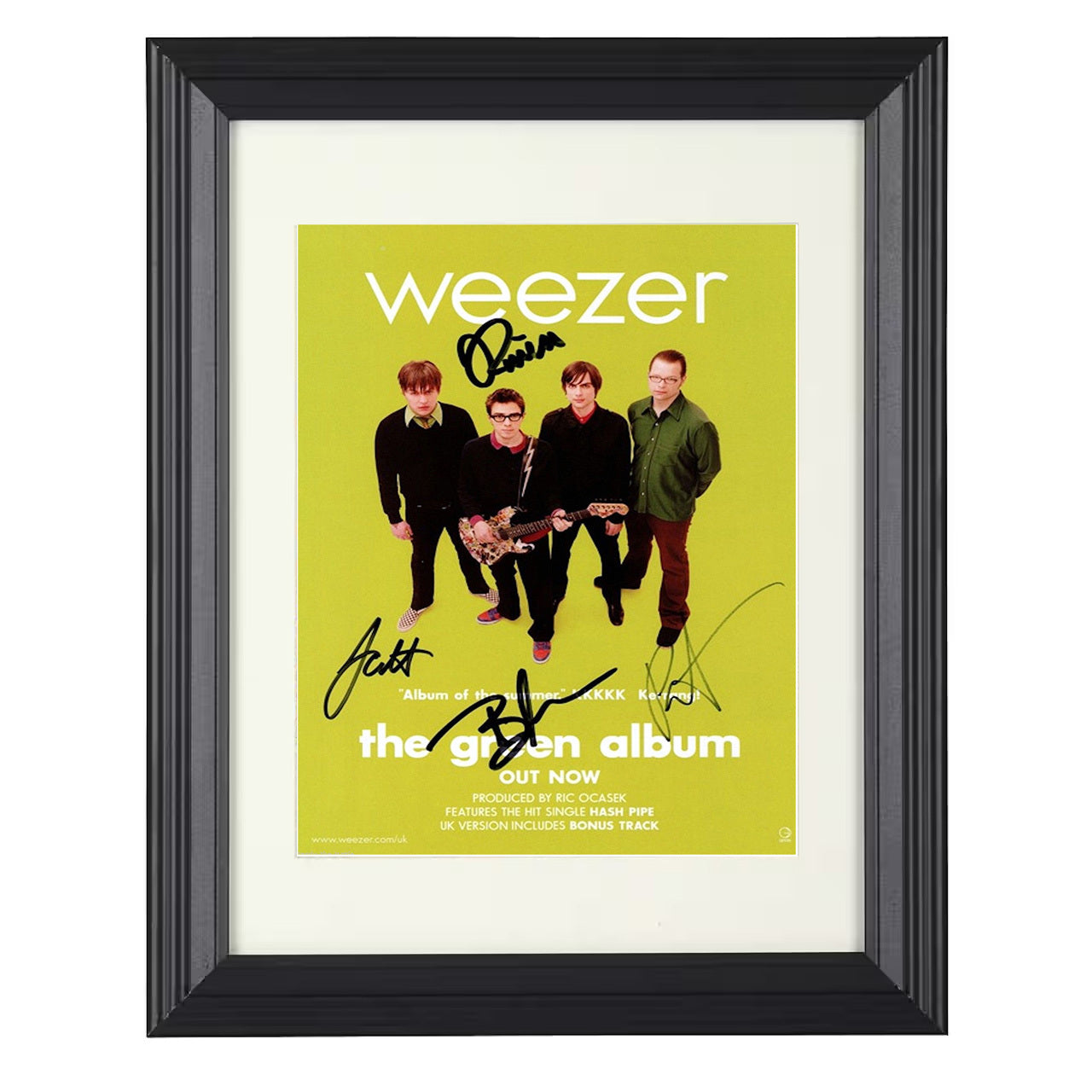 Weezer – Green Album Promo Band Photo – 8x10 black beveled framed music wall art