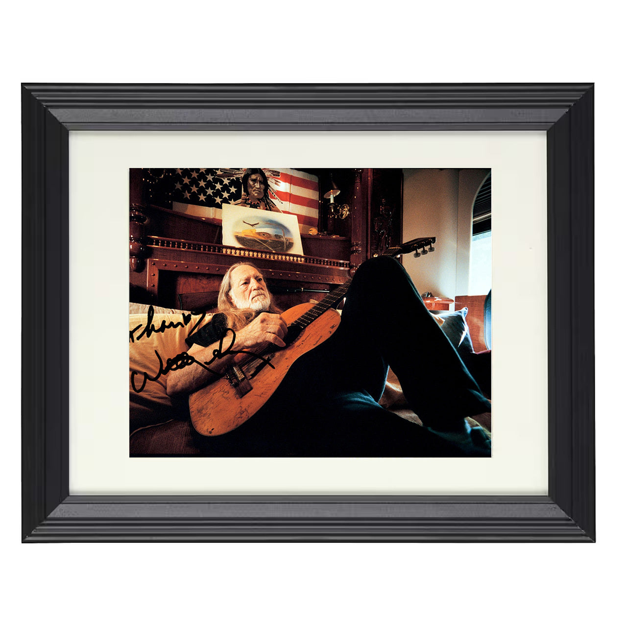 Willie Nelson – Red Headed Stranger at Rest – 8x10 black beveled framed music wall art