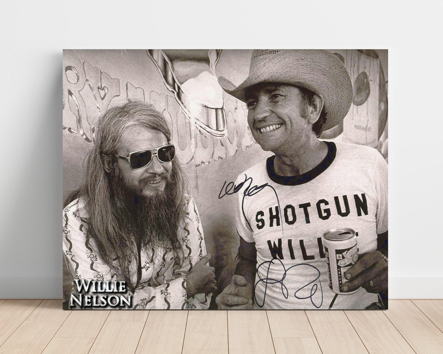 Willie Nelson and Leon Russell - Honky Tonk Legends - Vintage Music Wall Art - 16x20 Unframed Print music decor