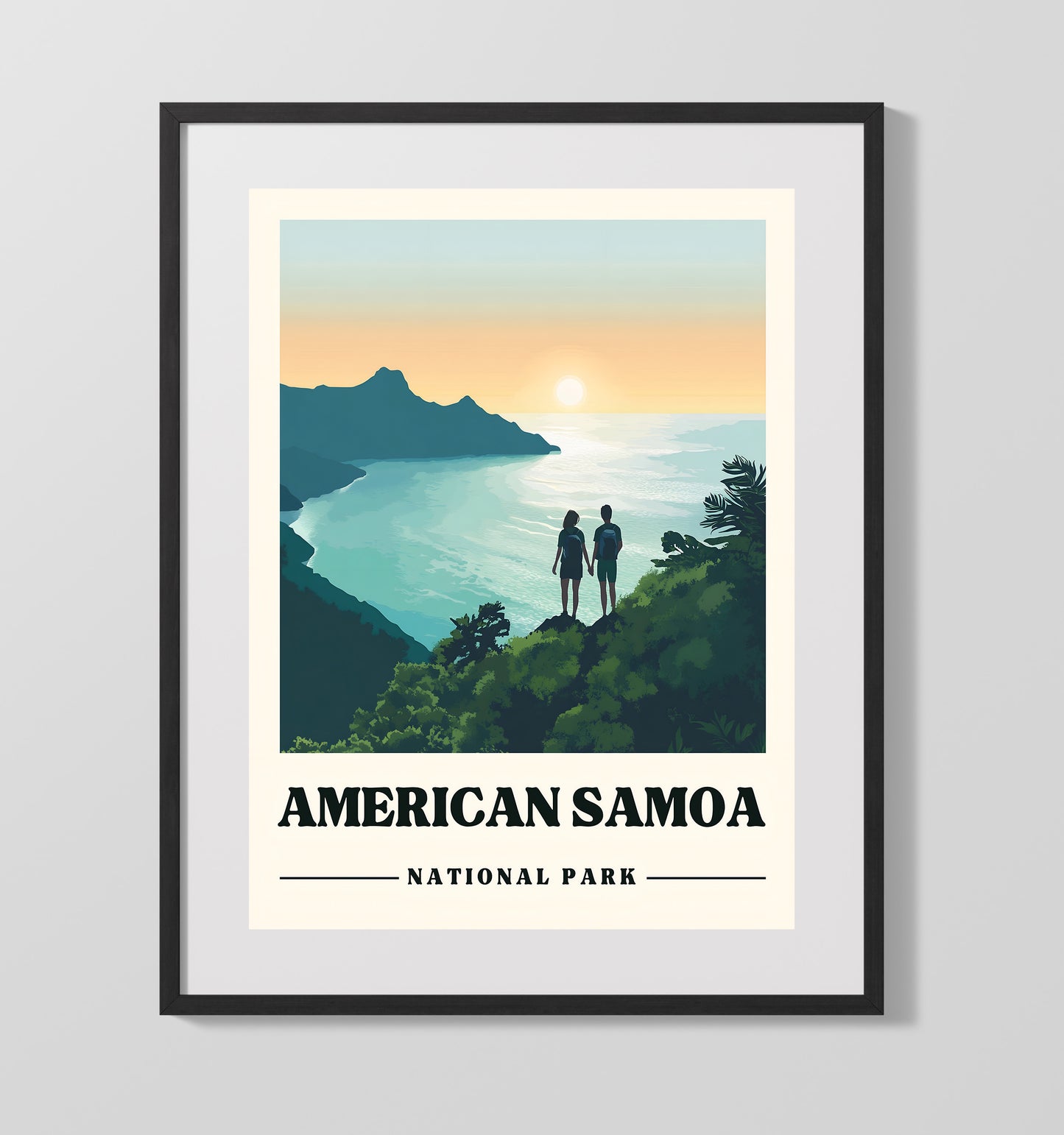 American Samoa - Mount Alava Design 1 16x20 Gallery Frame national park wall art
