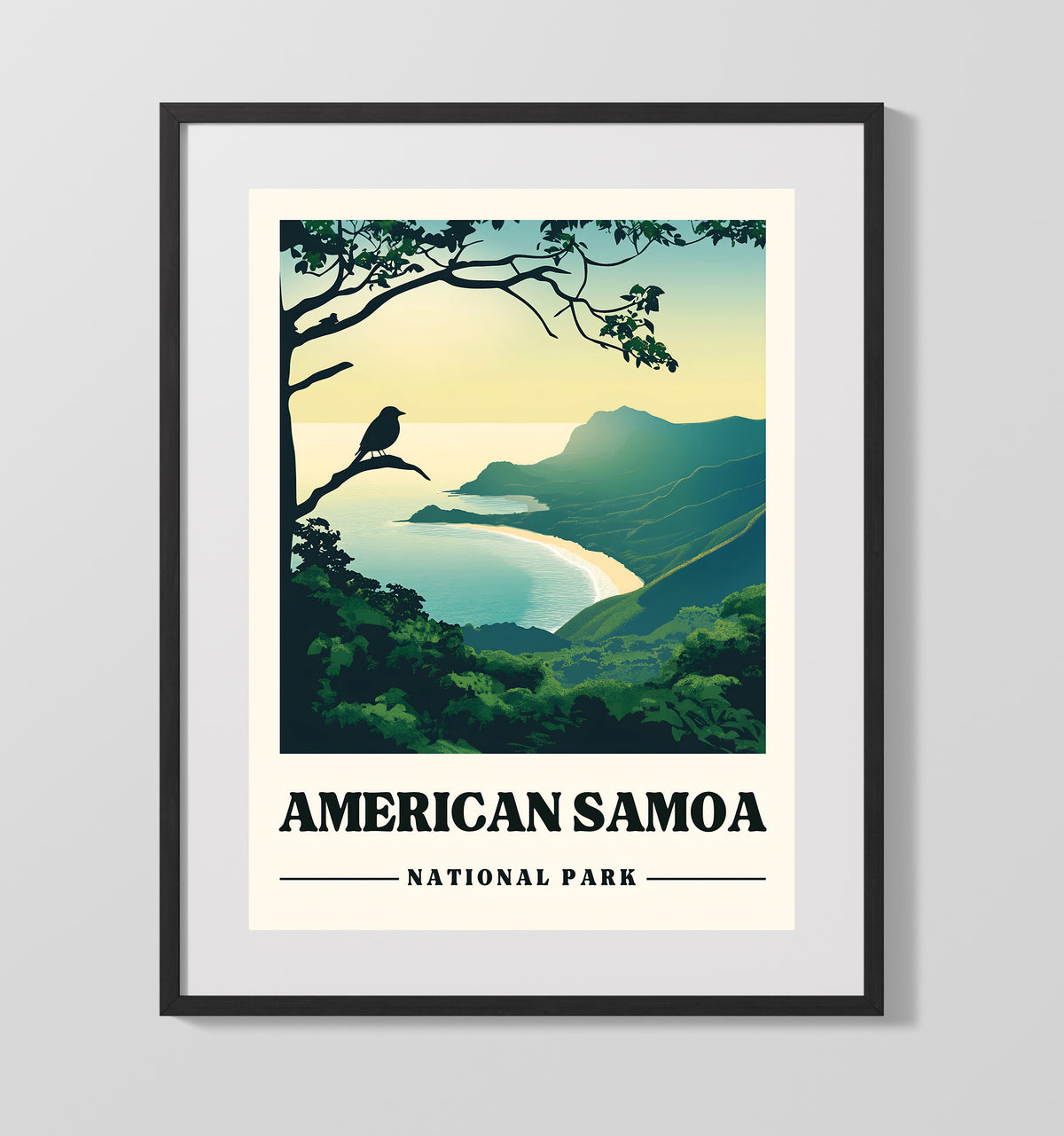 American Samoa - Pola Island 16x20 Gallery Frame national park wall art