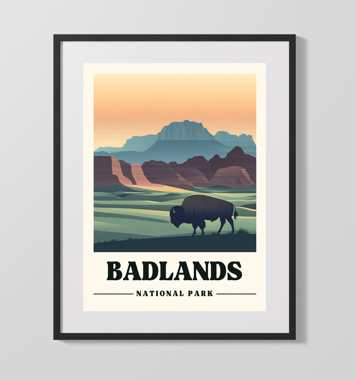 Badlands - Big Badlands Overlook 16x20 Gallery Frame national park wall art