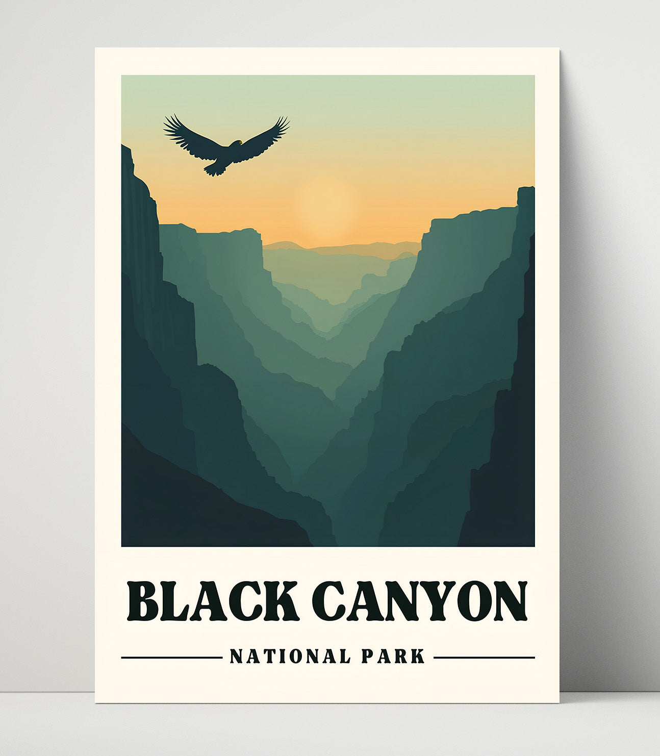 Black Canyon Painted Wall View National Parks Wall Art - 16x20 Unframed Print