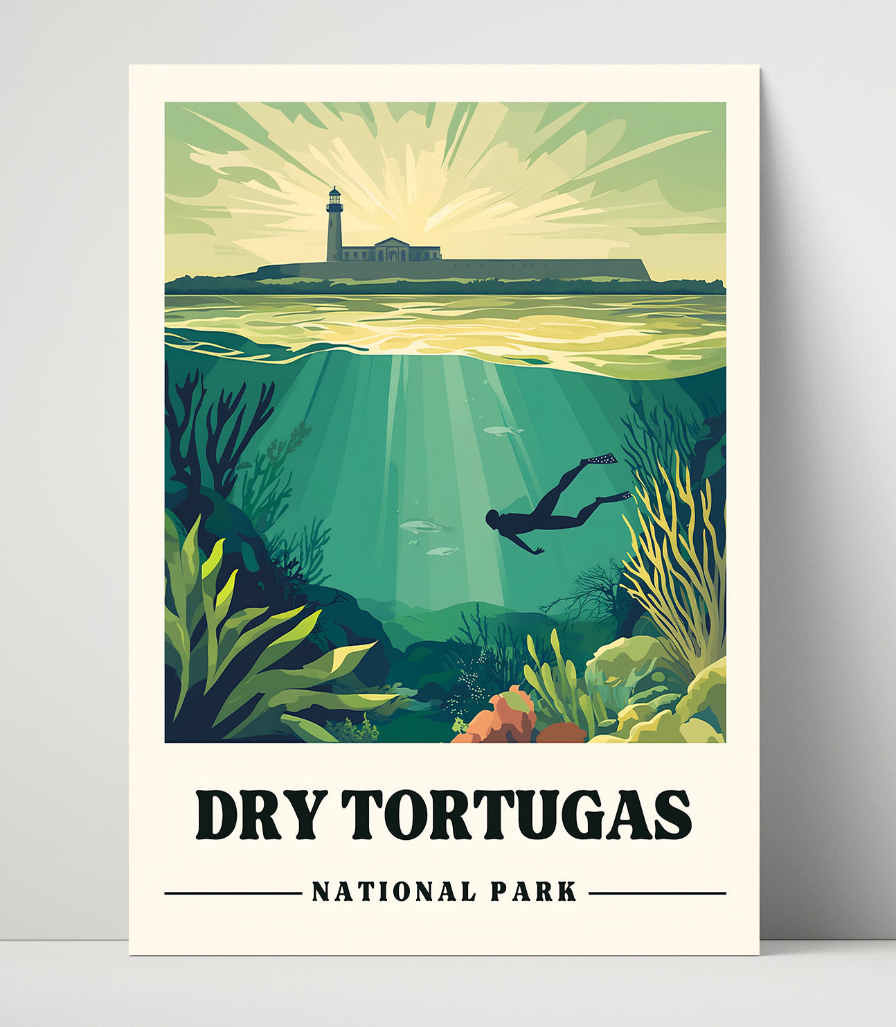 Dry Tortugas Fort Jefferson Version 1 National Parks Wall Art - 16x20 Unframed Print