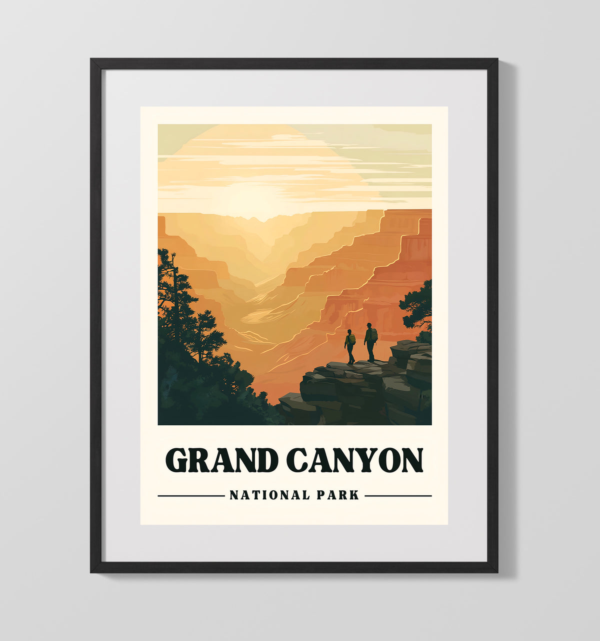 Grand Canyon - Bright Angel Point Design 1 16x20 Gallery Frame national park wall art