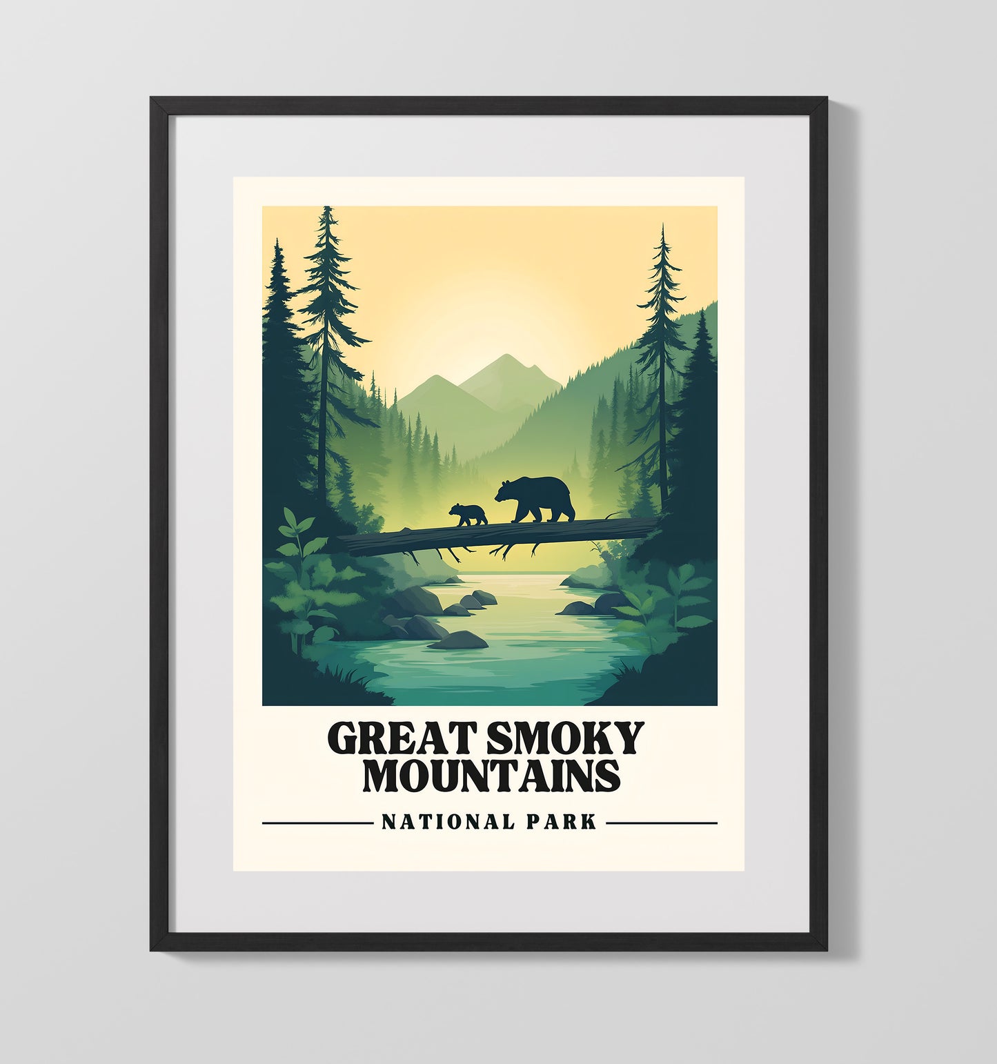 Great Smoky Mountains - Newfound Gap 16x20 Gallery Frame national park wall art