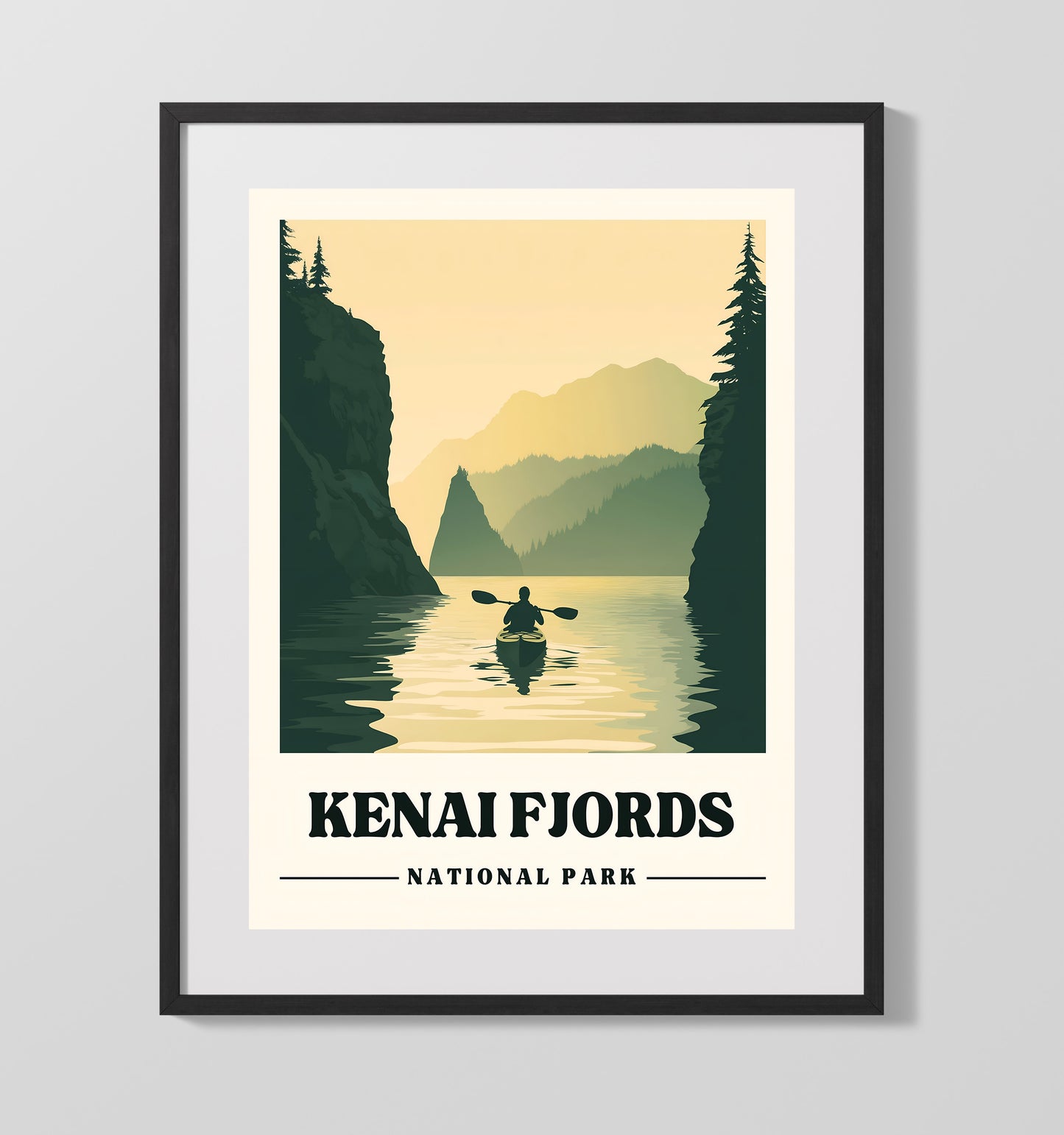 Kenai Fjords - Aialik Bay Design 1 16x20 Gallery Frame national park wall art