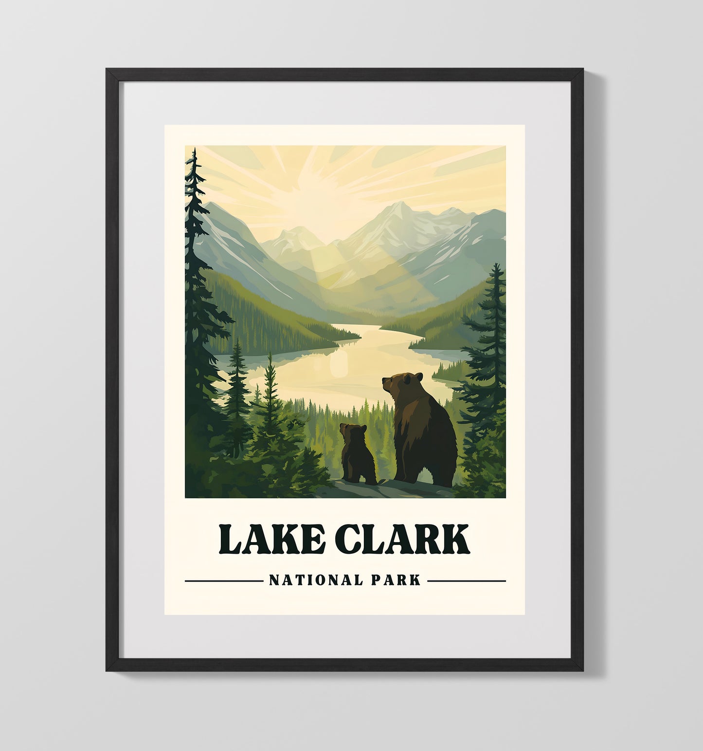 Lake Clark - Twin Lakes 16x20 Gallery Frame national park wall art