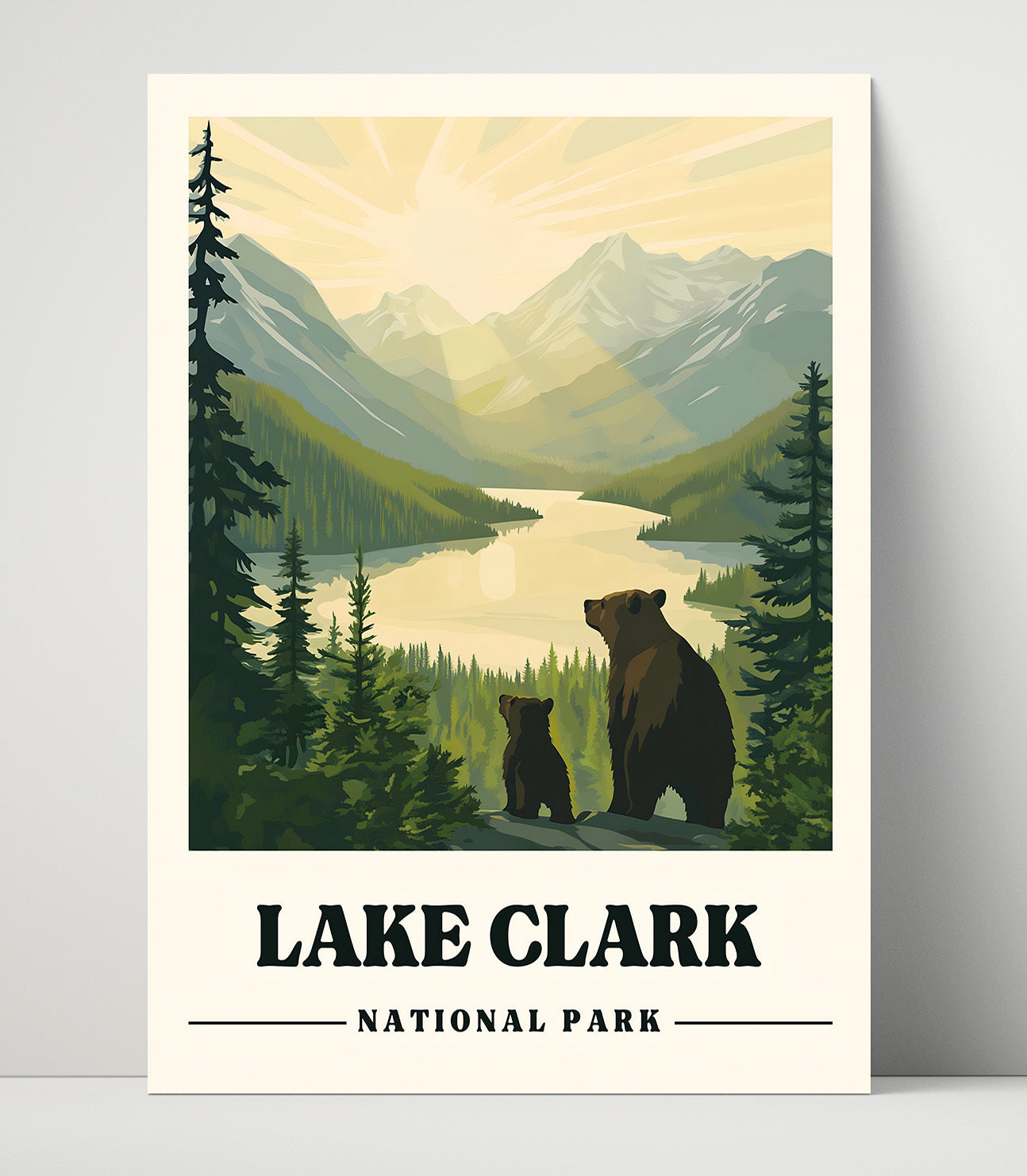 Lake Clark Twin Lakes National Parks Wall Art - 16x20 Unframed Print