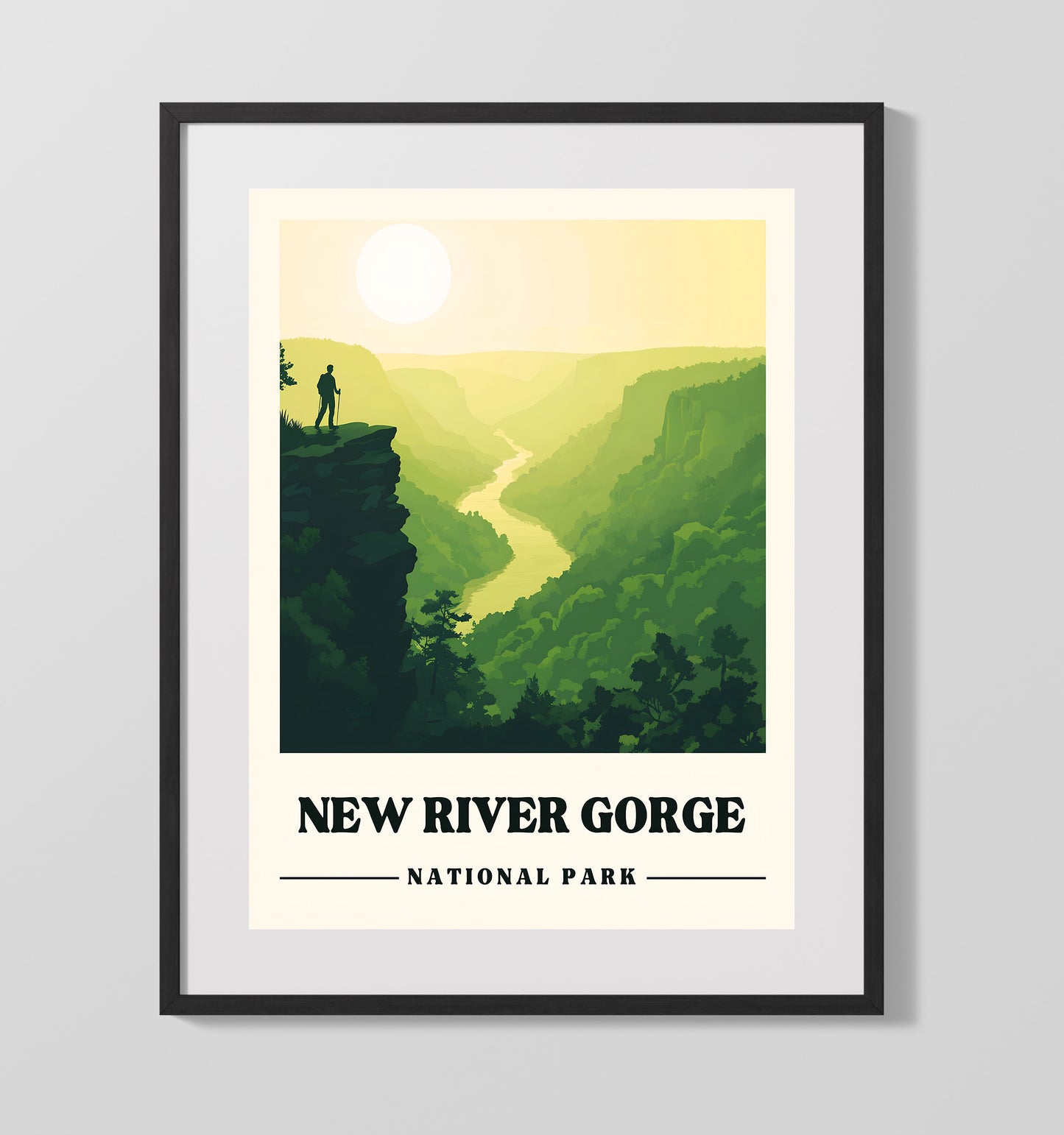 New River Gorge - Endless Wall Trail Design 1 16x20 Gallery Frame national park wall art