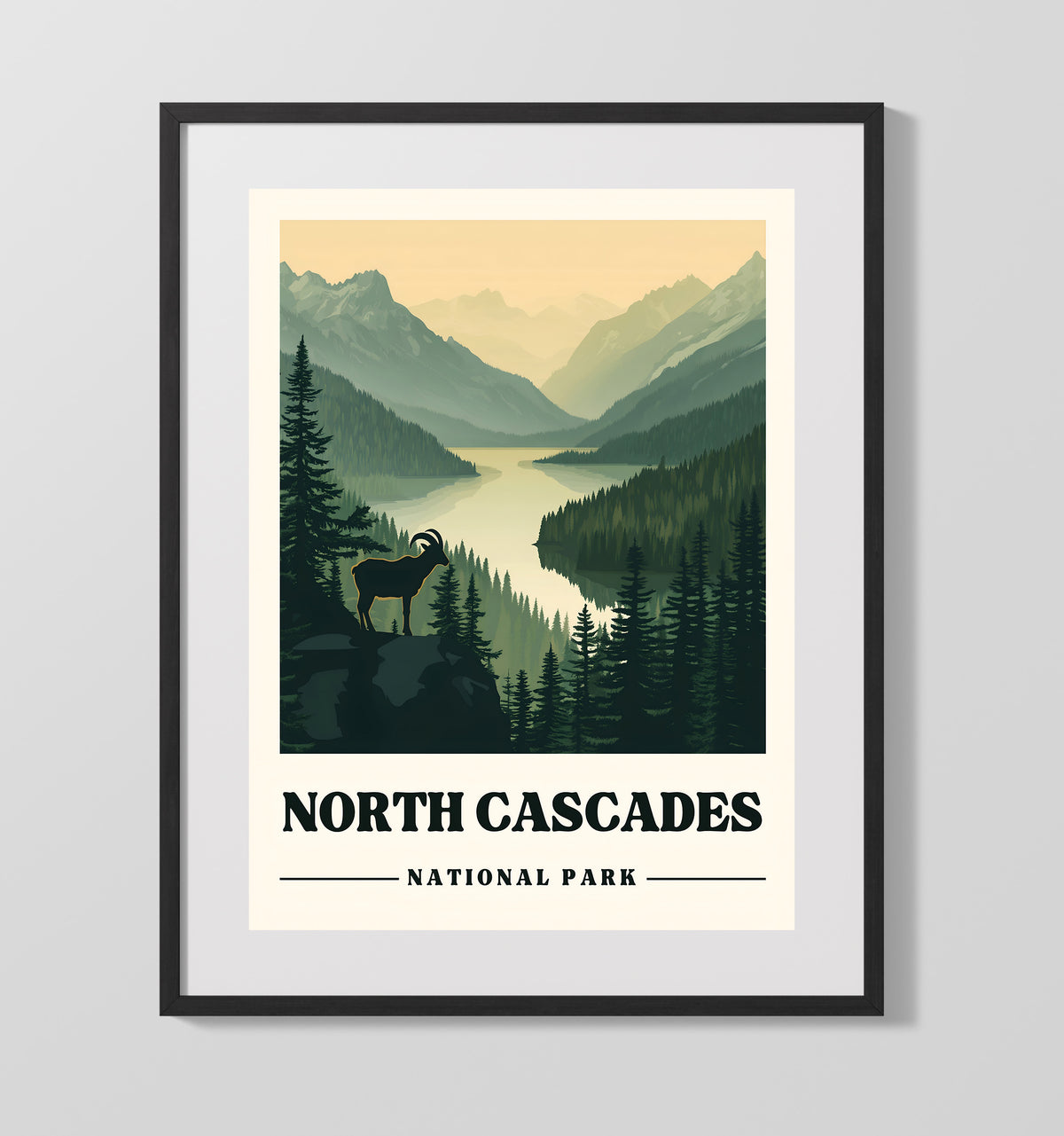 North Cascades - Diablo Lake Overlook 16x20 Gallery Frame national park wall art