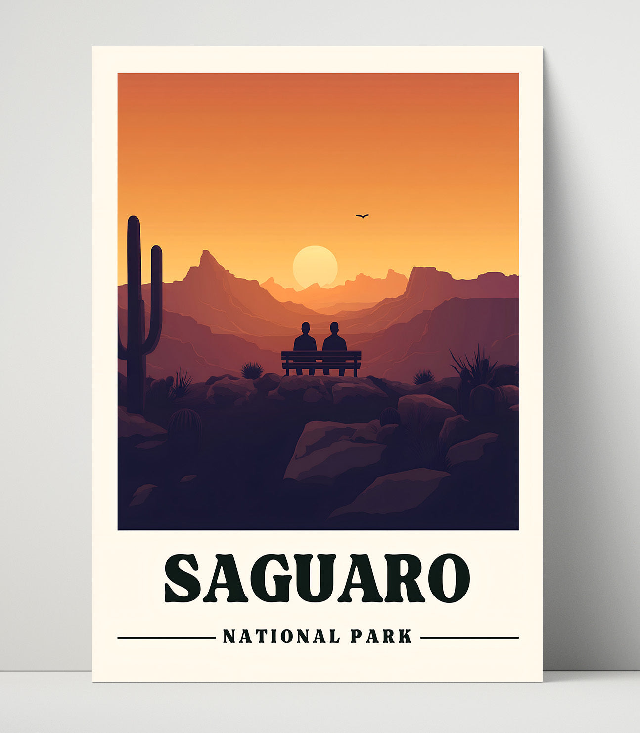 Saguaro Valley View Overlook National Parks Wall Art - 16x20 Unframed Print